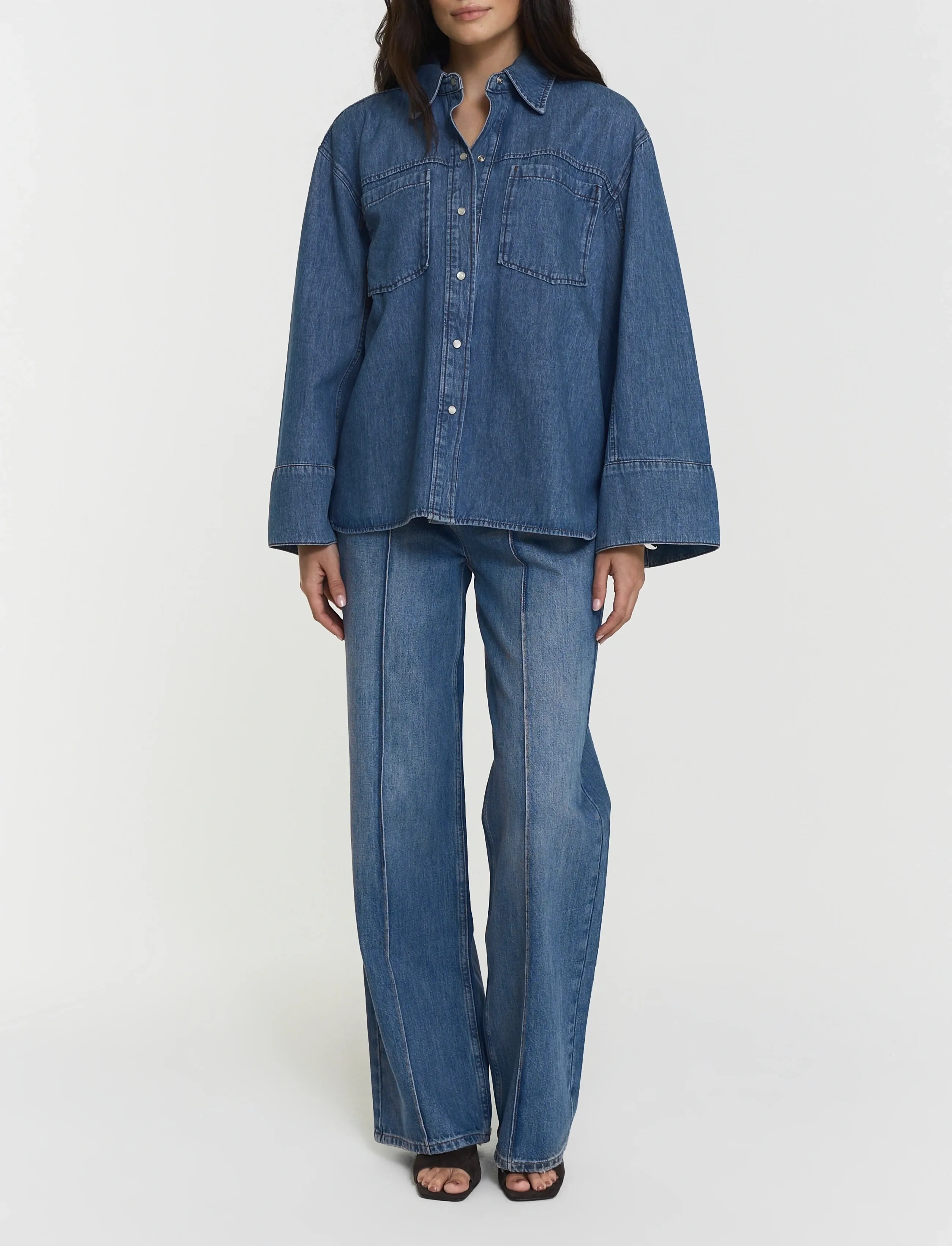 Twist & Tango Shari Denim Shirt, S, Blue, Skjorter > Denim-Skjorter, Dame