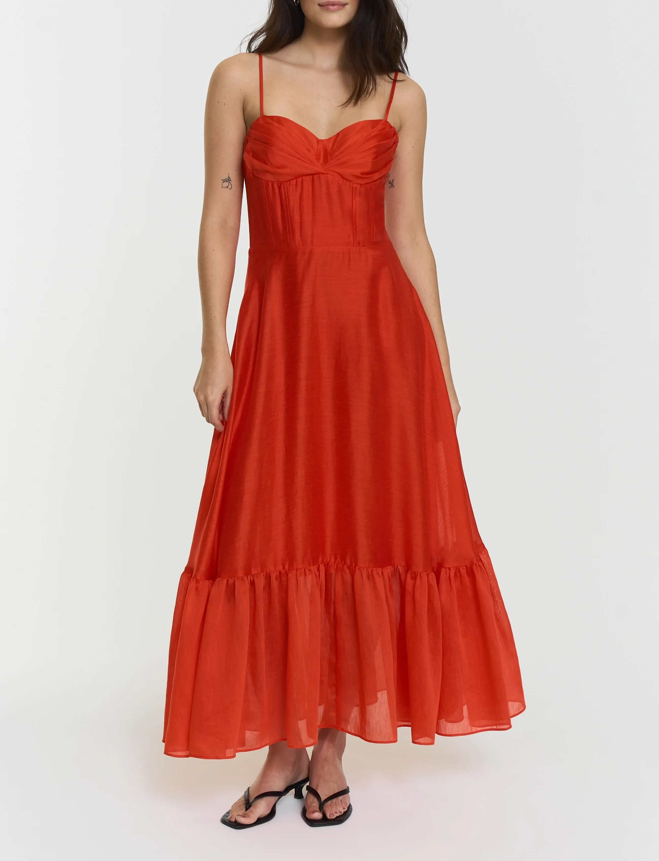Twist & Tango Pennie Dress, Kvinder, Spaghetti Strop Maxi Kjole, Rød, Str: 34