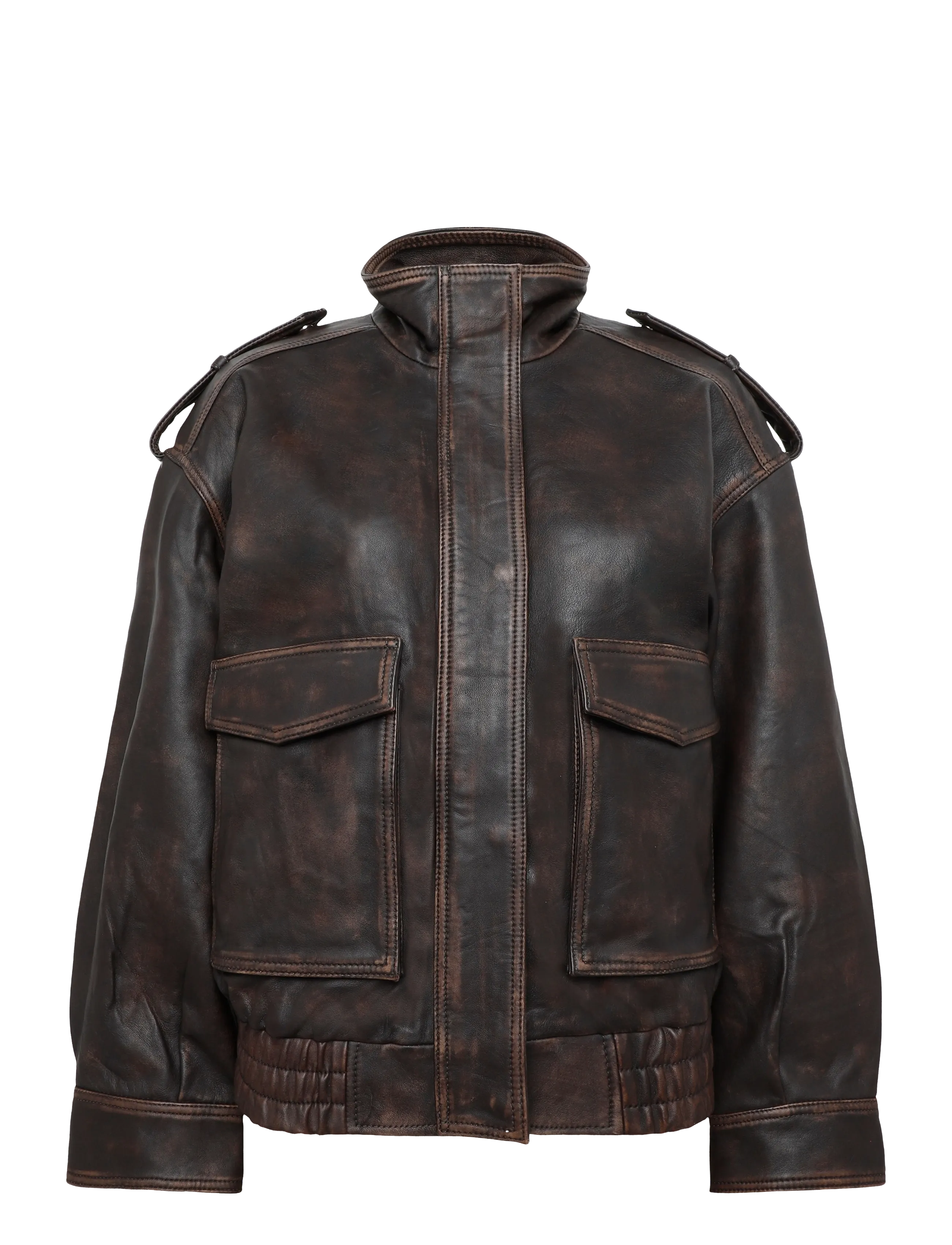 Twist & Tango - Thalia Leather Jacket - leather jackets - vintage brown - 1