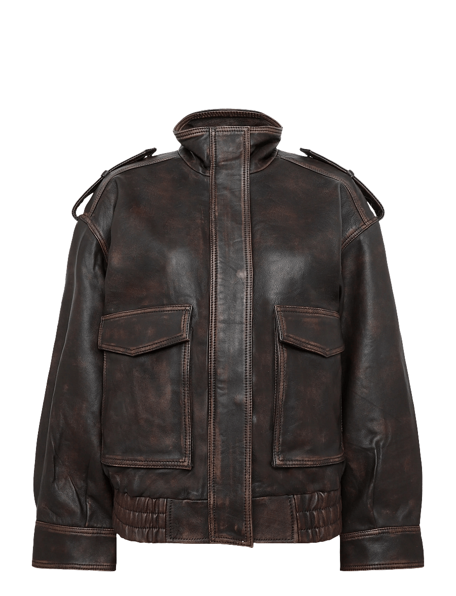 Twist & Tango - Thalia Leather Jacket - leather jackets - vintage brown - 1