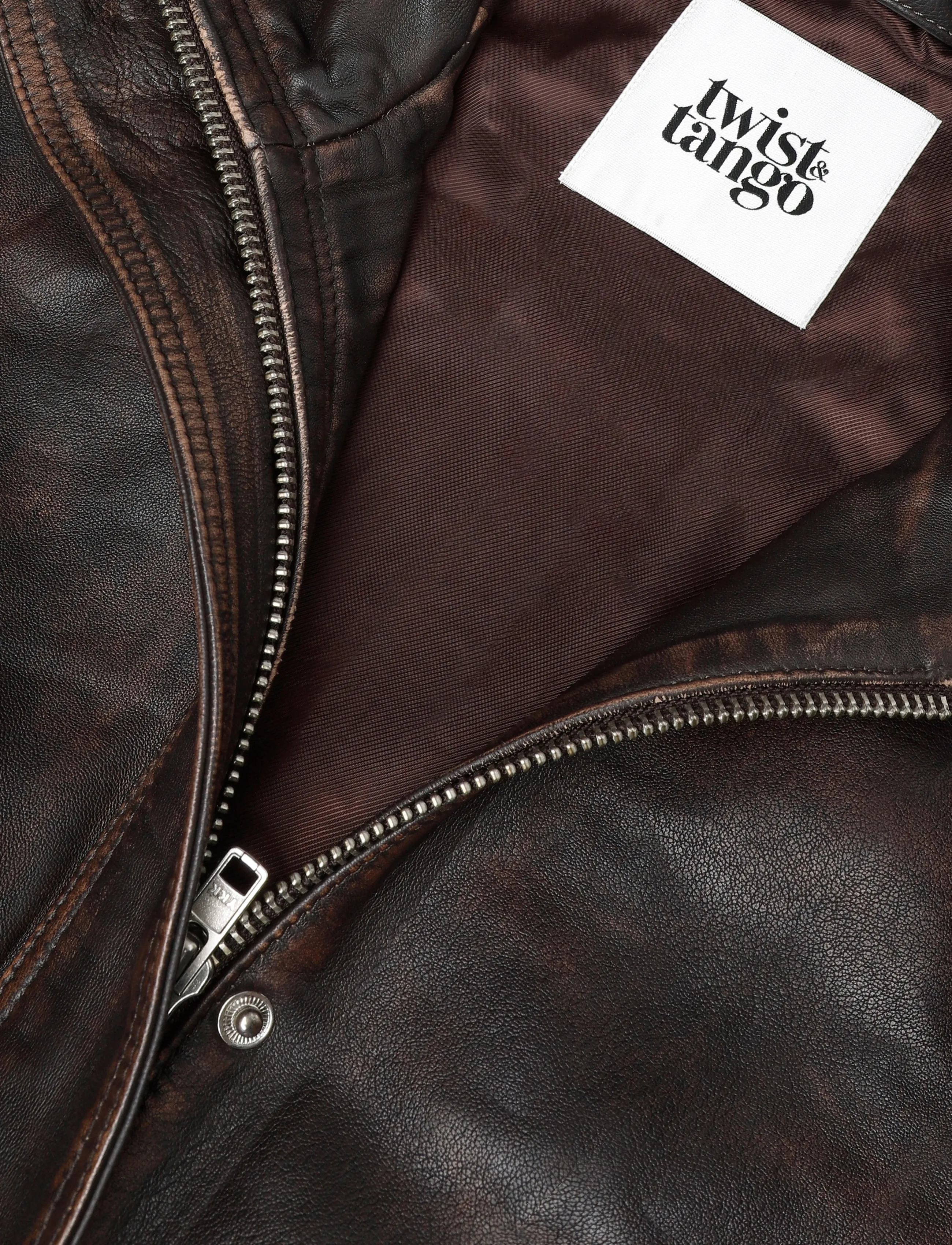 Twist & Tango - Thalia Leather Jacket - leather jackets - vintage brown - 5