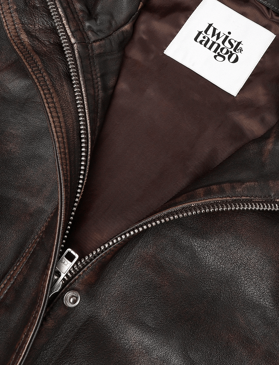 Twist & Tango - Thalia Leather Jacket - leather jackets - vintage brown - 5