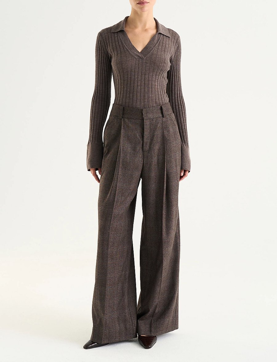 Twist & Tango - Maelle Trousers - wide leg trousers - brown check - 0