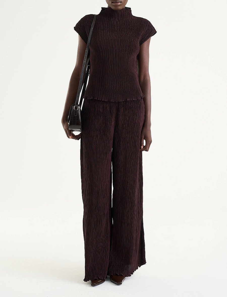 Twist & Tango - Hailey Trousers - bukser med brede ben - chocolate plum - 0