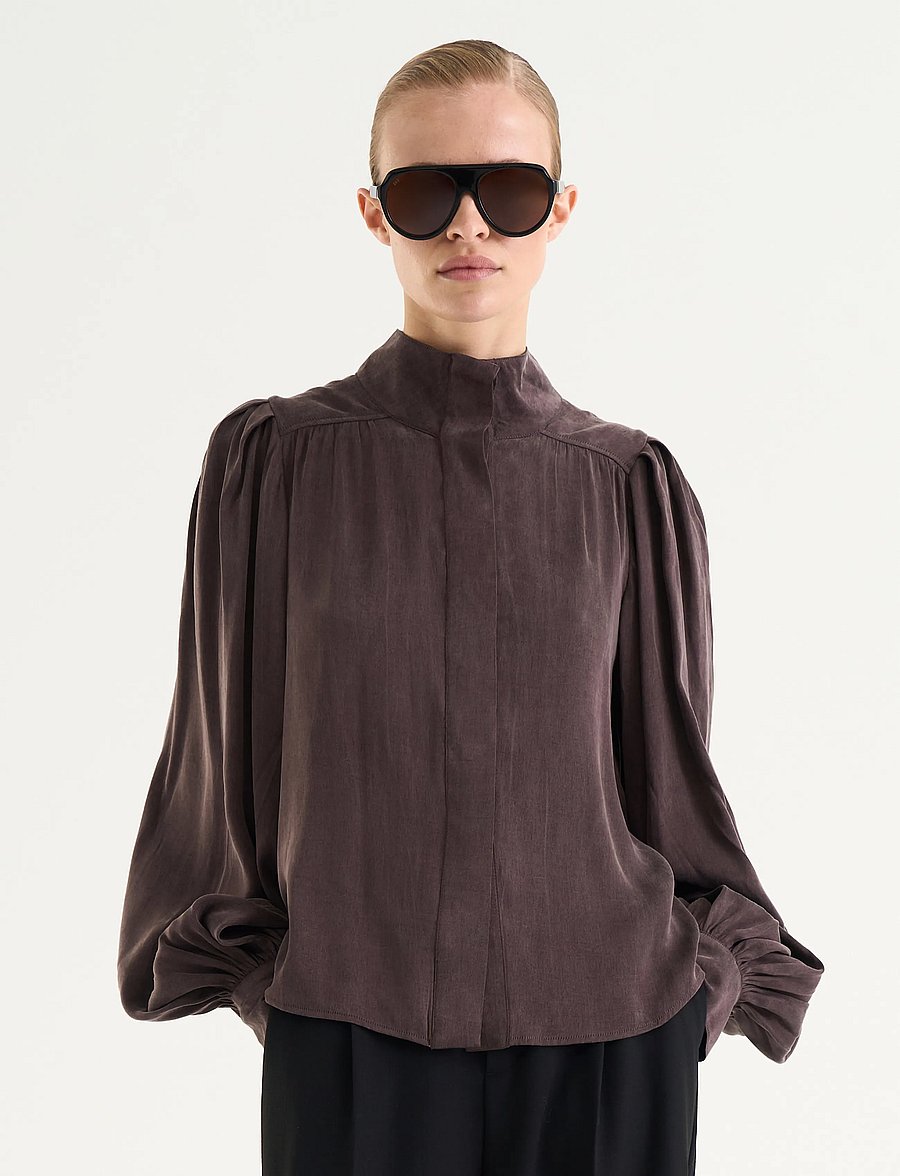 Twist & Tango - Sancia Blouse - långärmade blusar - mocha brown - 3