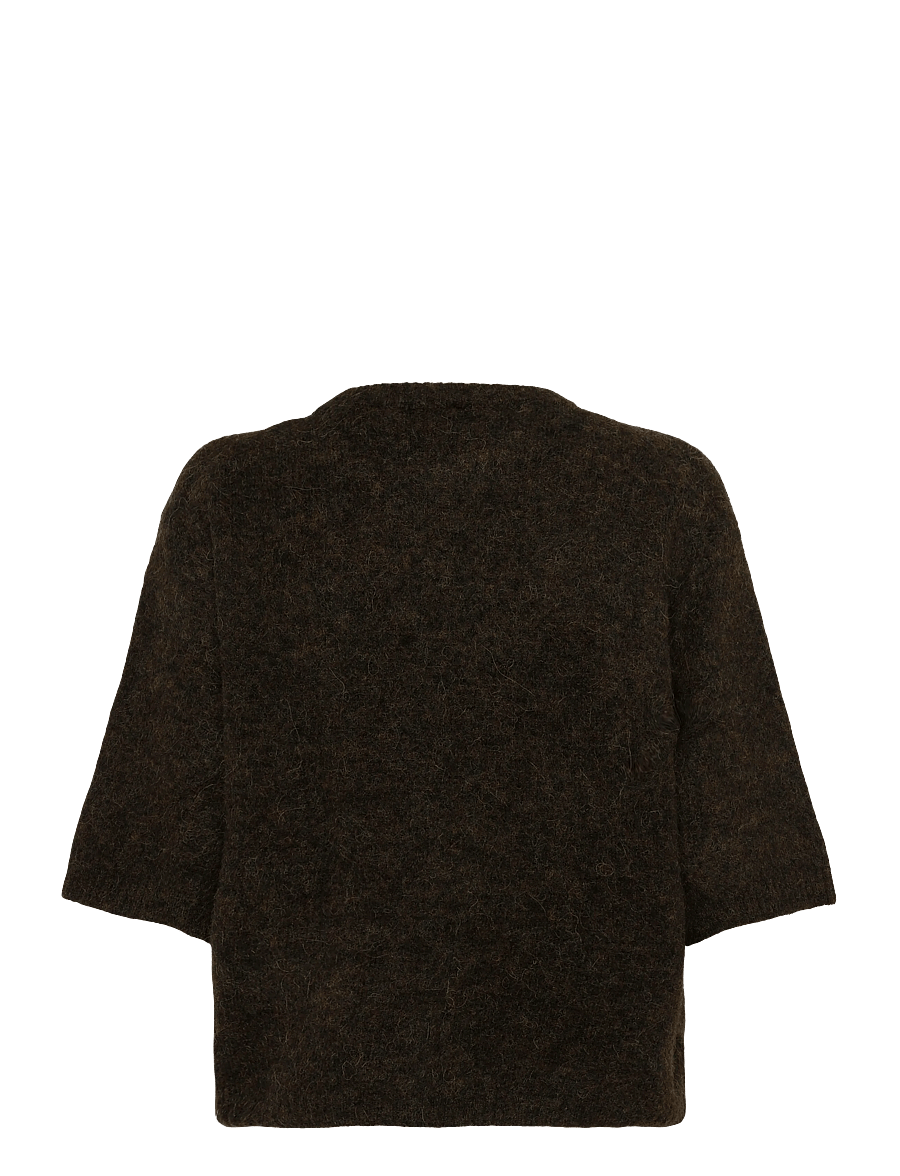 Twist & Tango - Madina Short Sleeve Knit - striktrøjer - dk olive - 2
