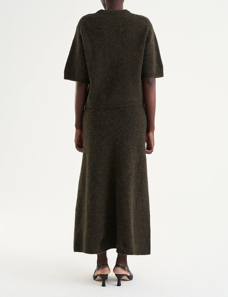Twist & Tango - Madina Short Sleeve Knit - striktrøjer - dk olive - 4