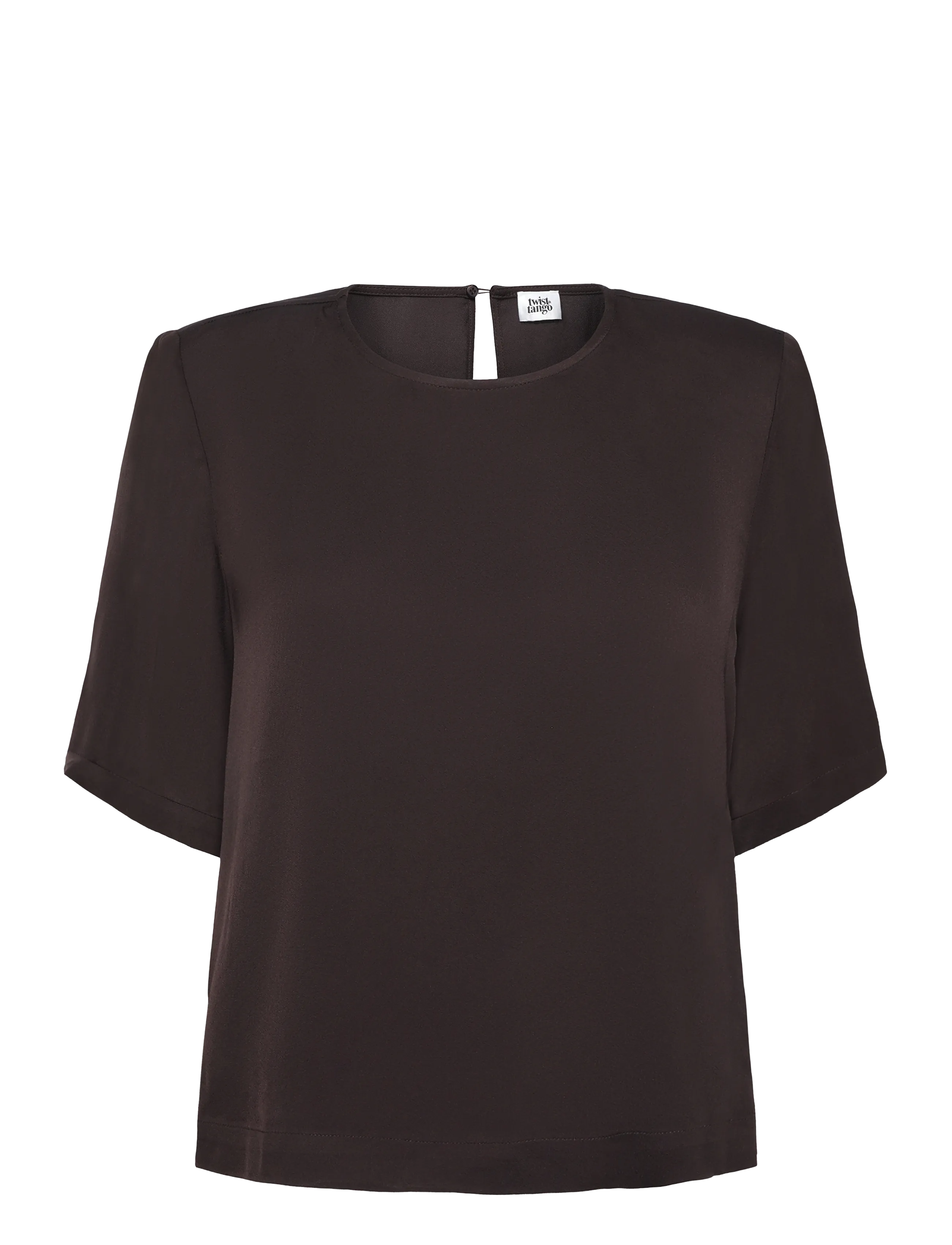 Twist & Tango Leonie Satin Tee - T-shirts - MOCHA BROWN / brown