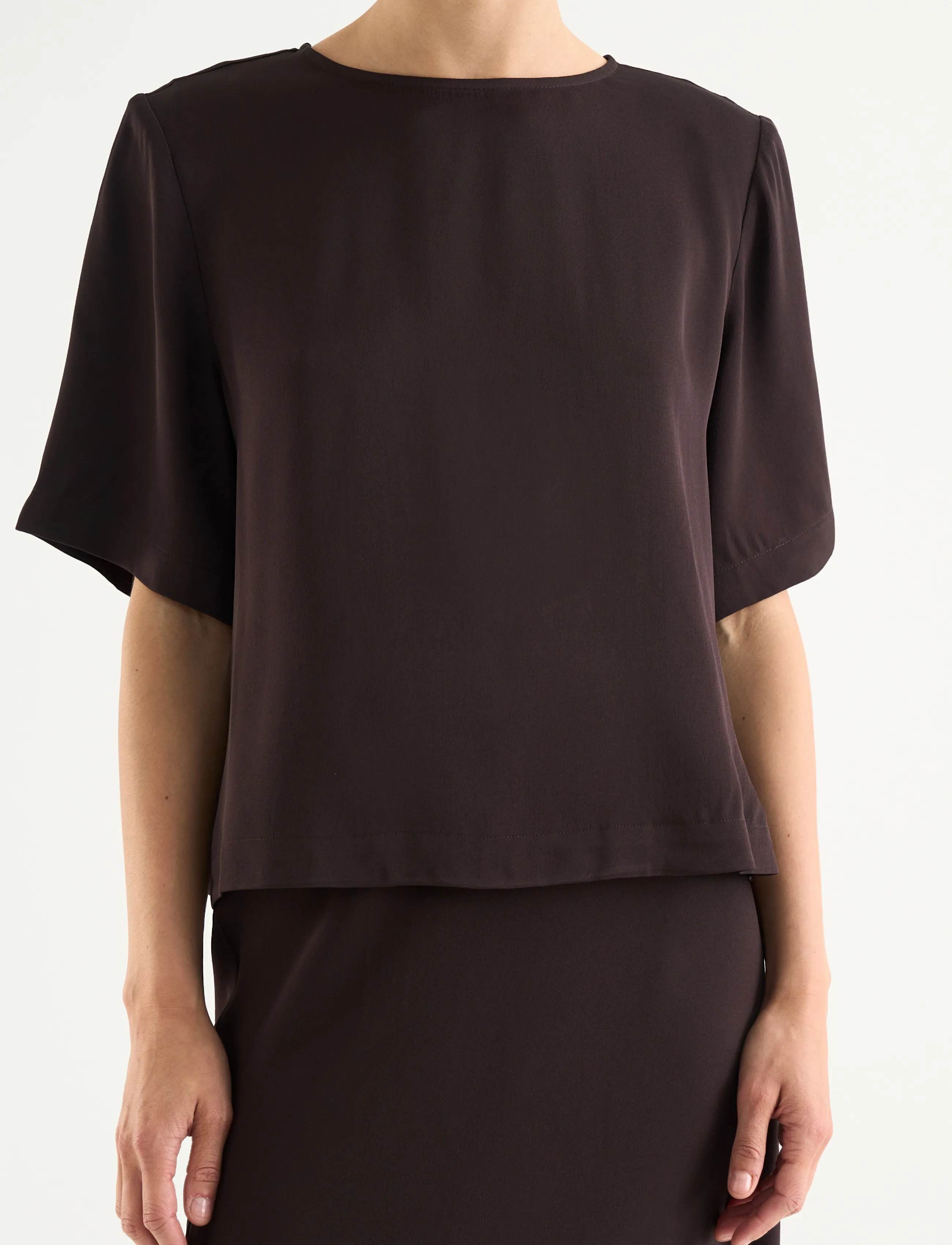 Twist & Tango - Leonie Satin Tee - mocha brown - 3
