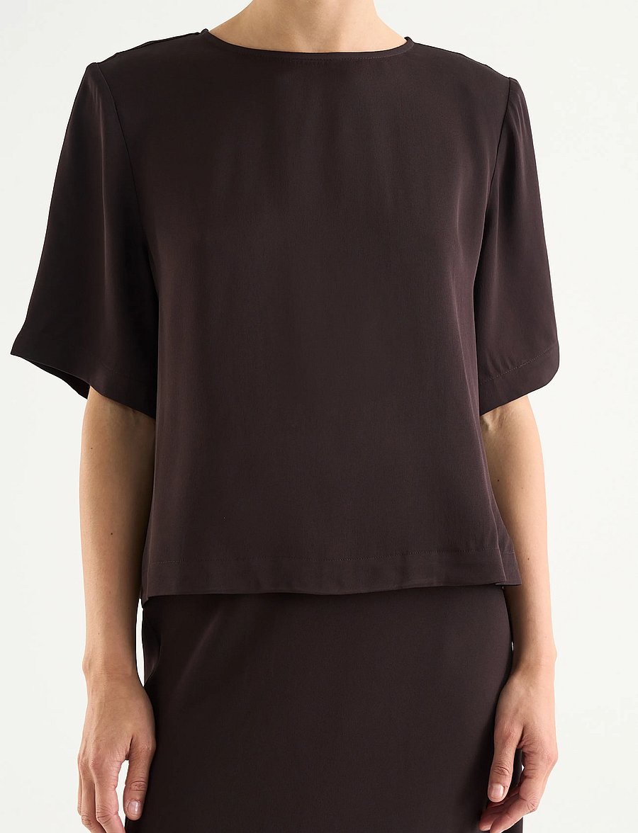 Twist & Tango - Leonie Satin Tee - mocha brown - 3