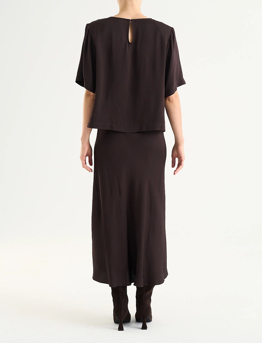 Twist & Tango - Leonie Satin Tee - mocha brown - 4