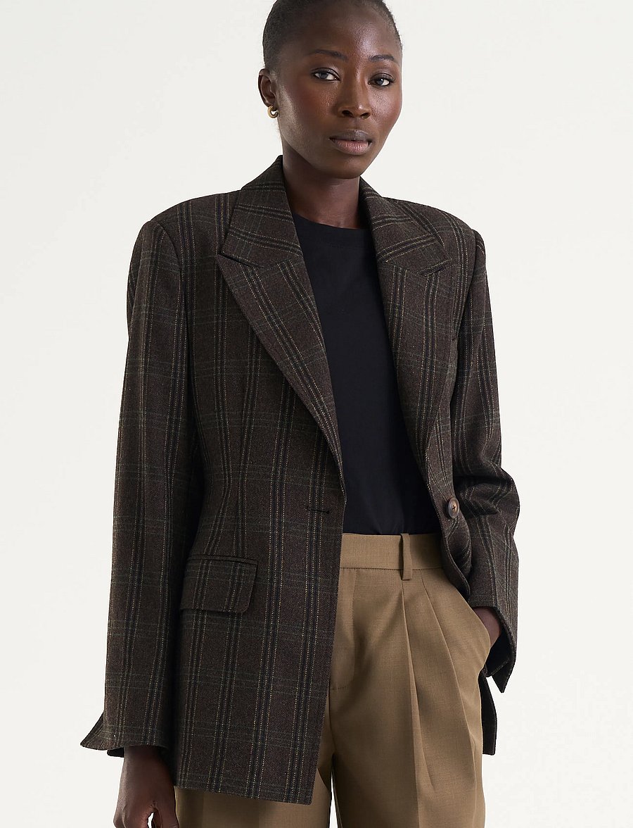 Twist & Tango - Adira Blazer - Üherealised pintsakud - brown check - 2