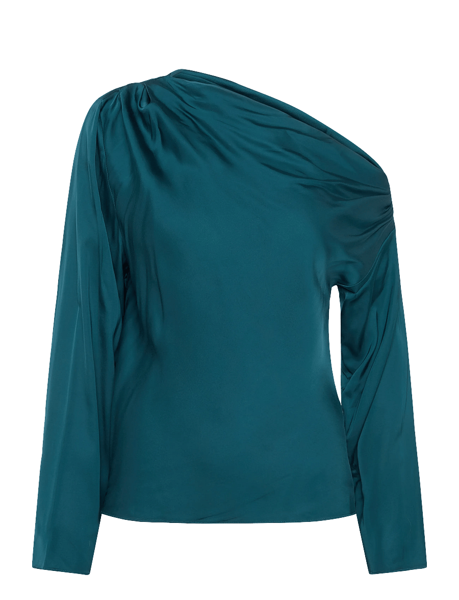 Twist & Tango - Victoria Satin Blouse - pikkade varrukatega pluusid - deep teal - 1