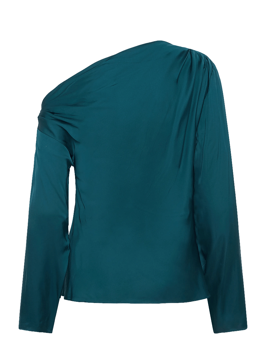 Twist & Tango - Victoria Satin Blouse - pikkade varrukatega pluusid - deep teal - 2