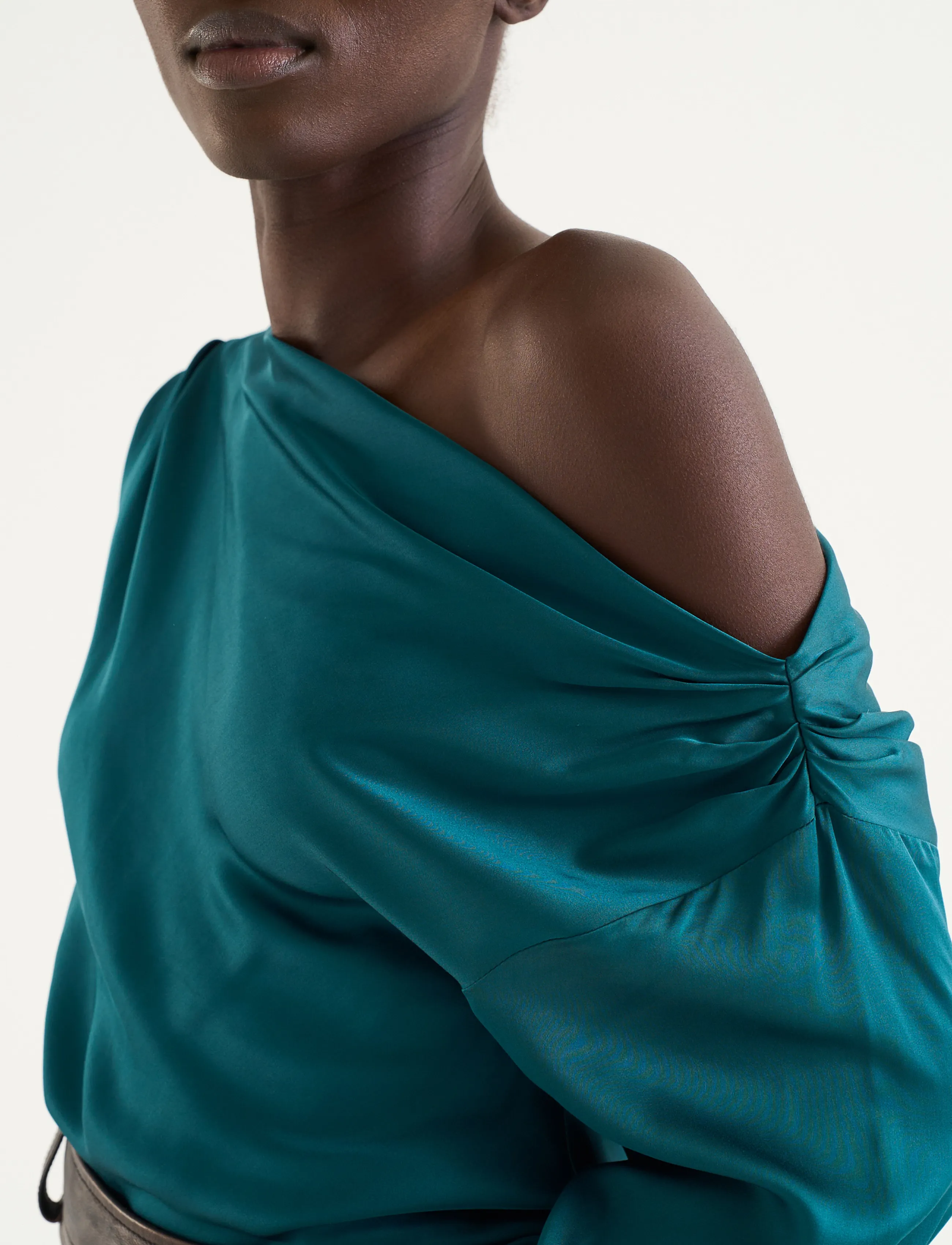 Twist & Tango - Victoria Satin Blouse - pikkade varrukatega pluusid - deep teal - 3