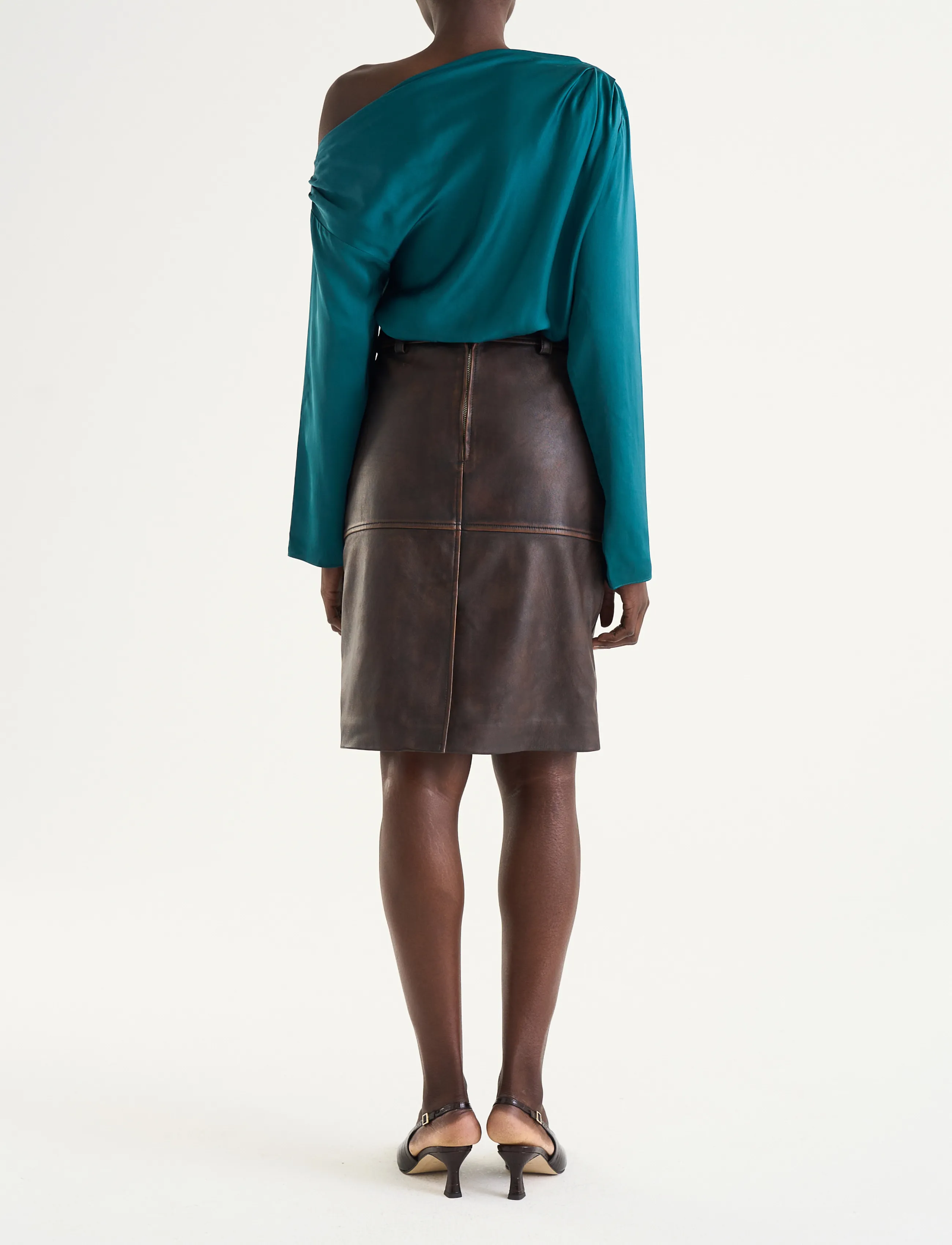 Twist & Tango - Victoria Satin Blouse - pikkade varrukatega pluusid - deep teal - 4