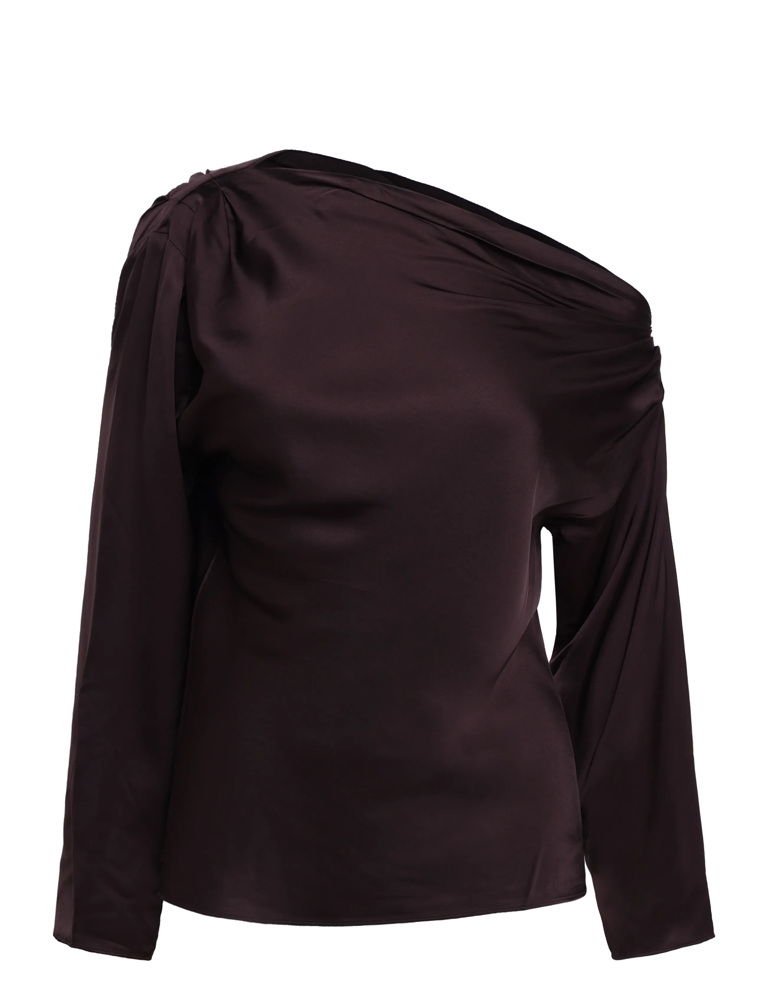 Twist & Tango - Victoria Satin Blouse - langærmede bluser - mocha brown - 1