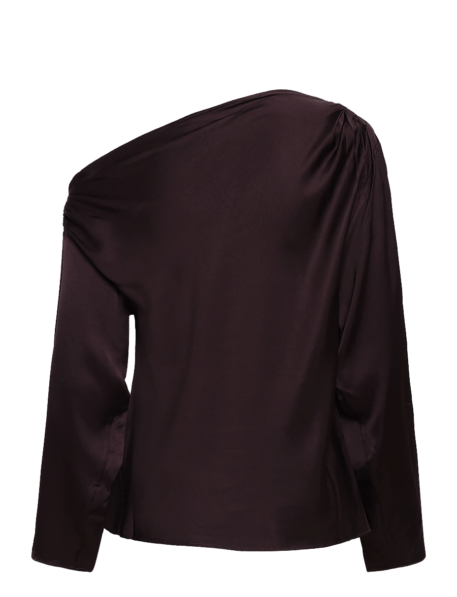 Twist & Tango - Victoria Satin Blouse - langærmede bluser - mocha brown - 2