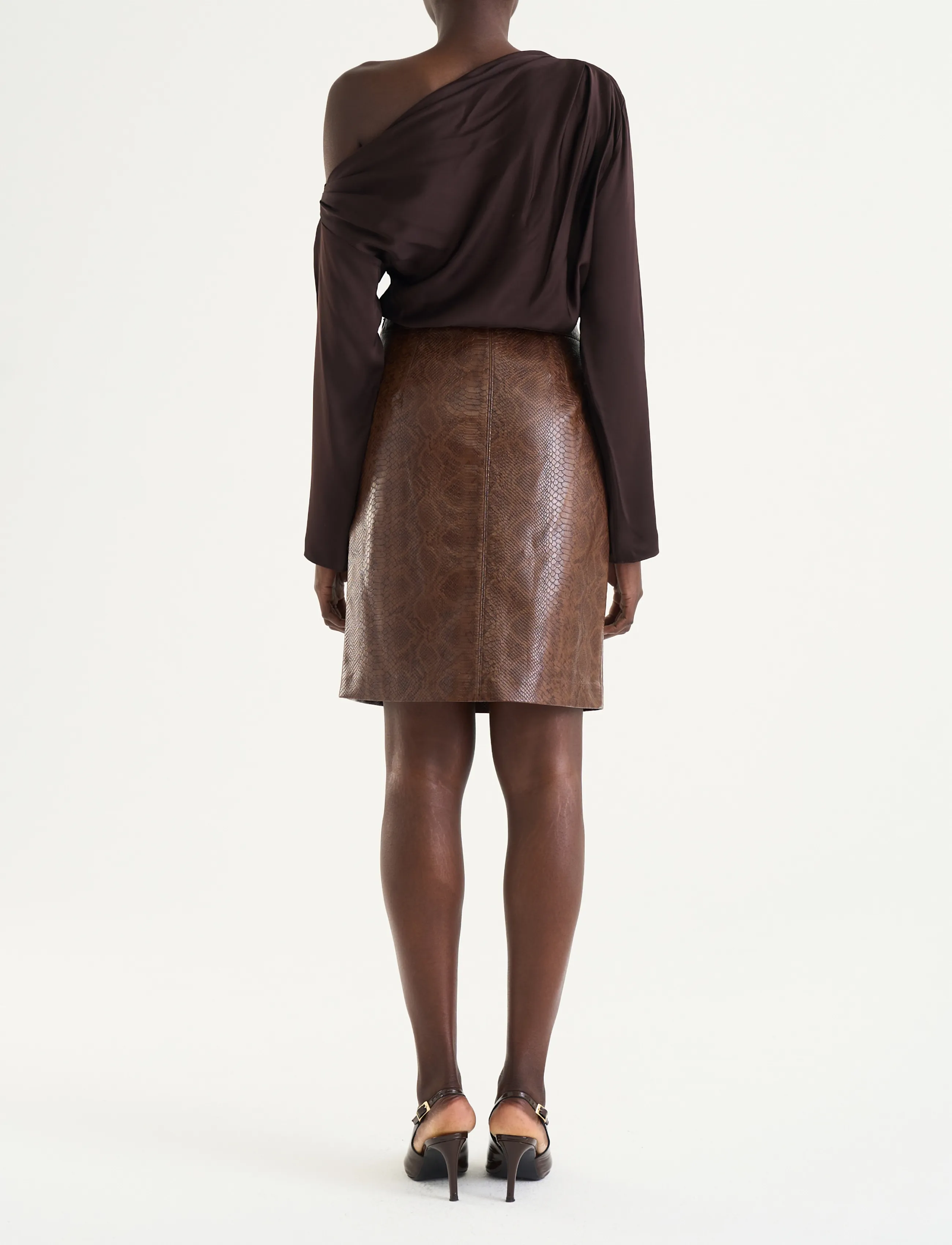 Twist & Tango - Victoria Satin Blouse - langærmede bluser - mocha brown - 4