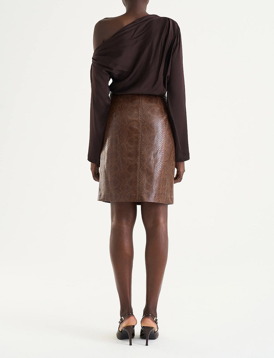 Twist & Tango - Victoria Satin Blouse - langærmede bluser - mocha brown - 4