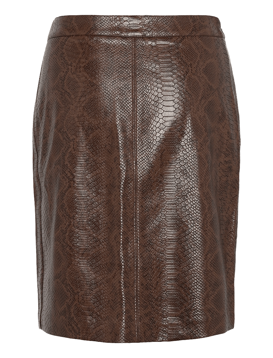 Twist & Tango - Ramona Faux Leather Skirt - midi nederdele - brown snake print - 2