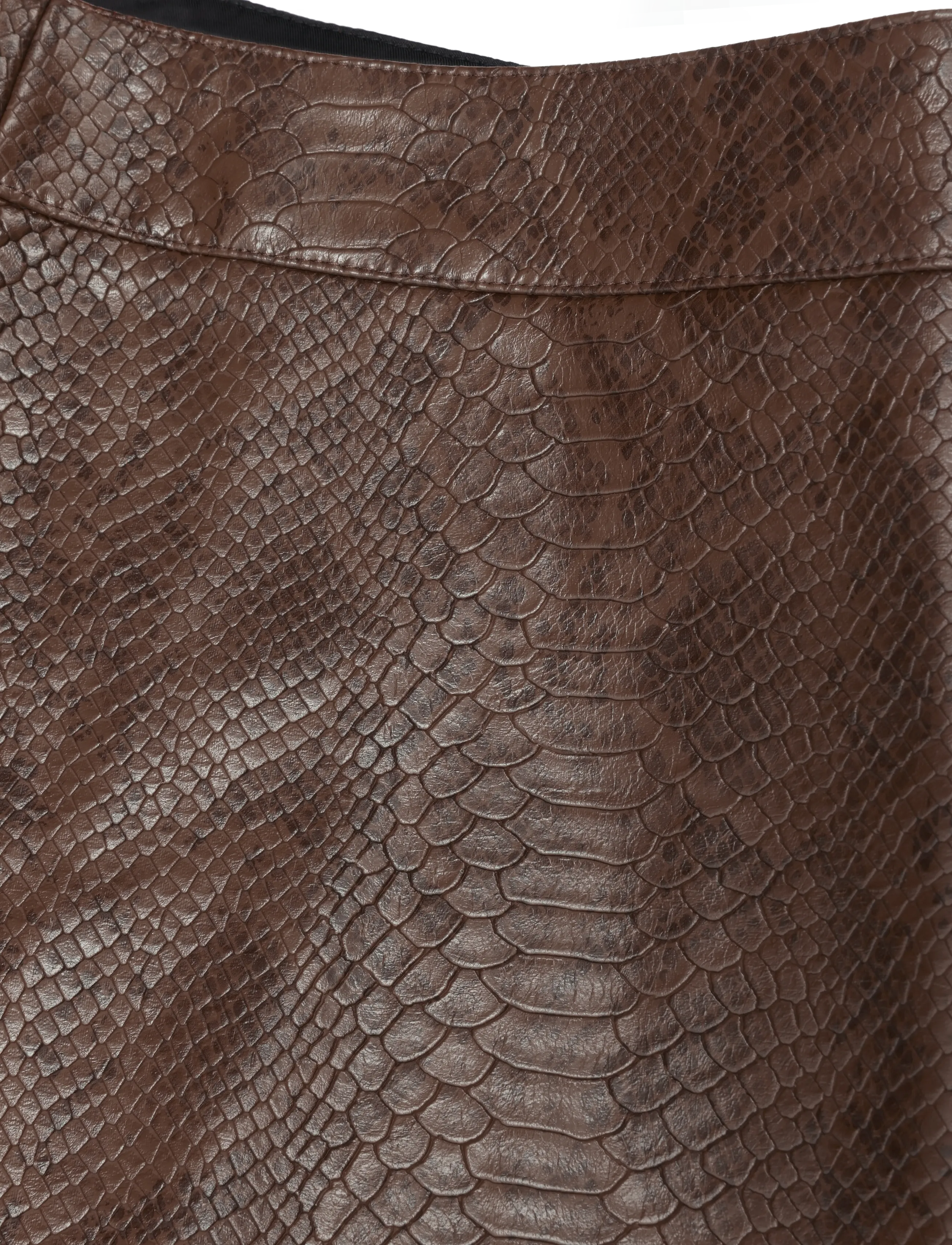 Twist & Tango - Ramona Faux Leather Skirt - midi nederdele - brown snake print - 5