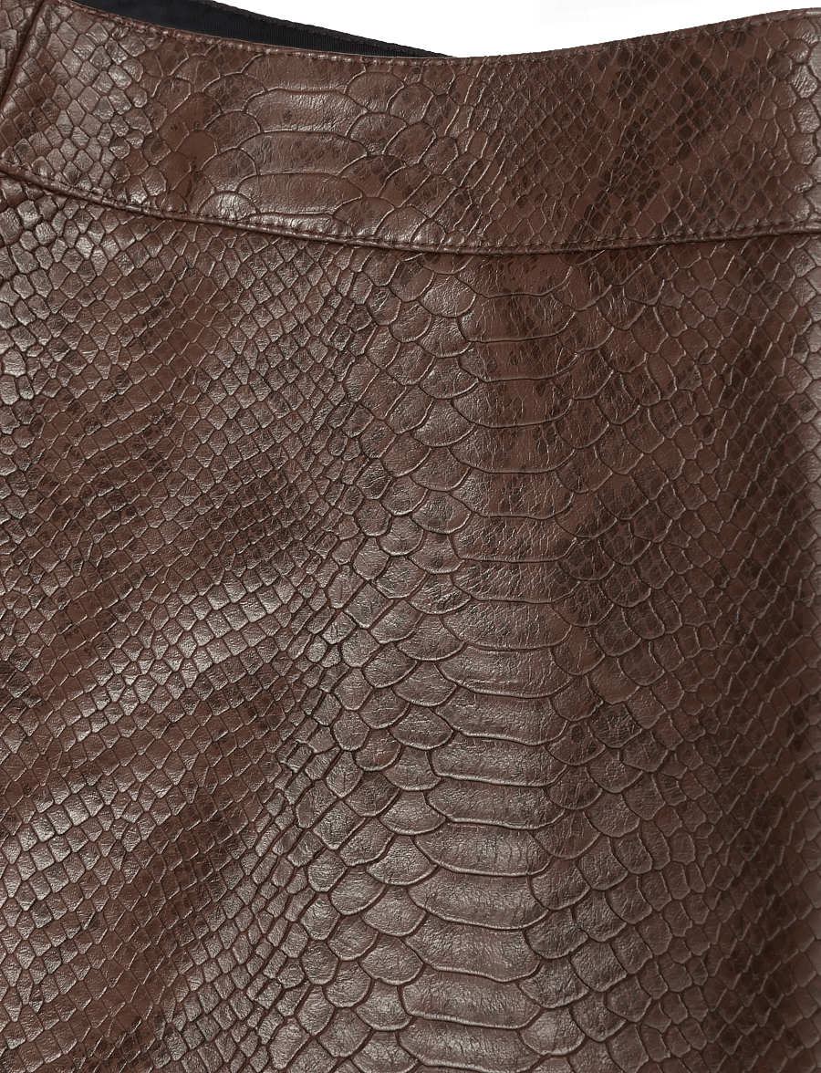 Twist & Tango - Ramona Faux Leather Skirt - midi nederdele - brown snake print - 5