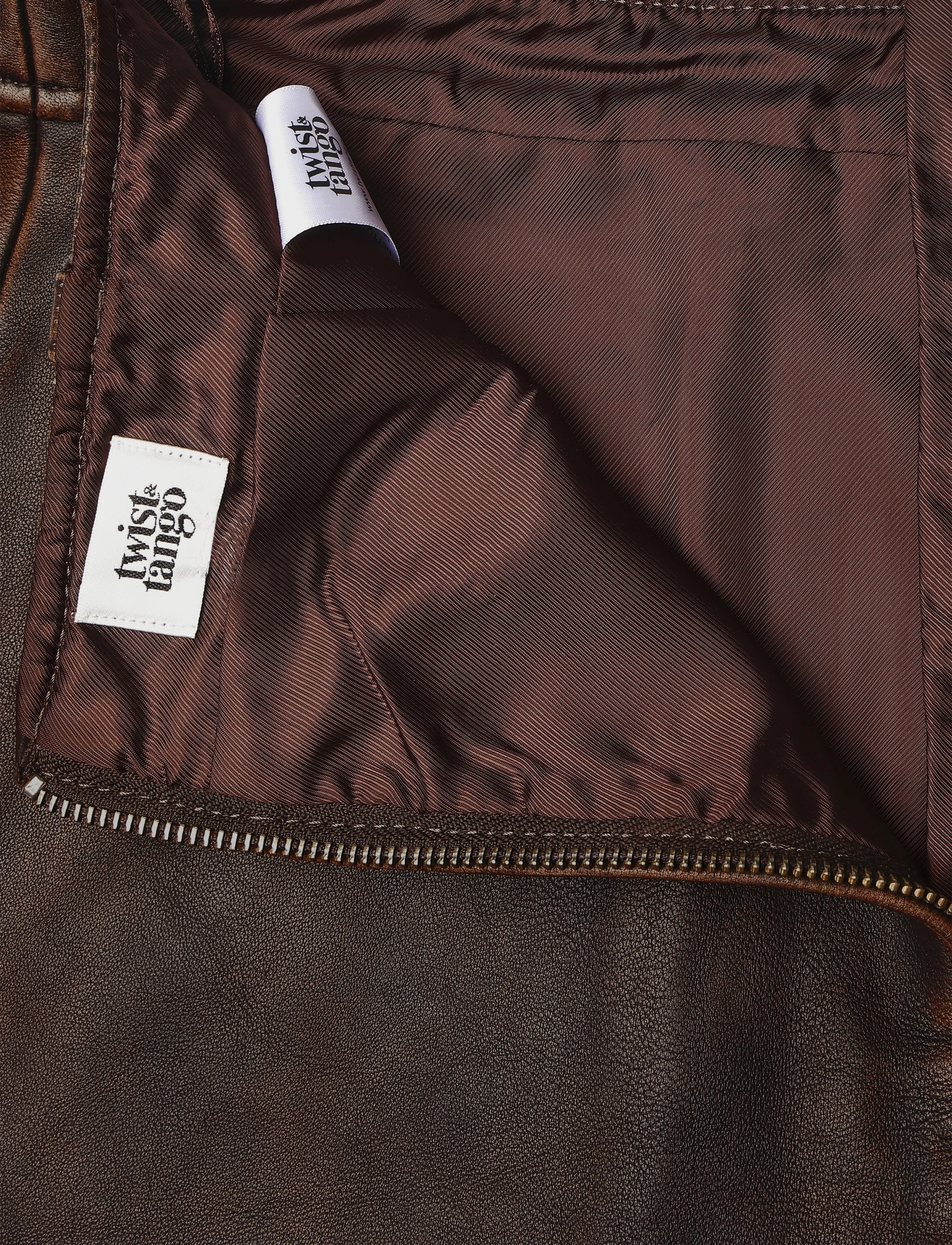 Twist & Tango - Clara Leather Skirt - leather skirts - vintage brown - 2