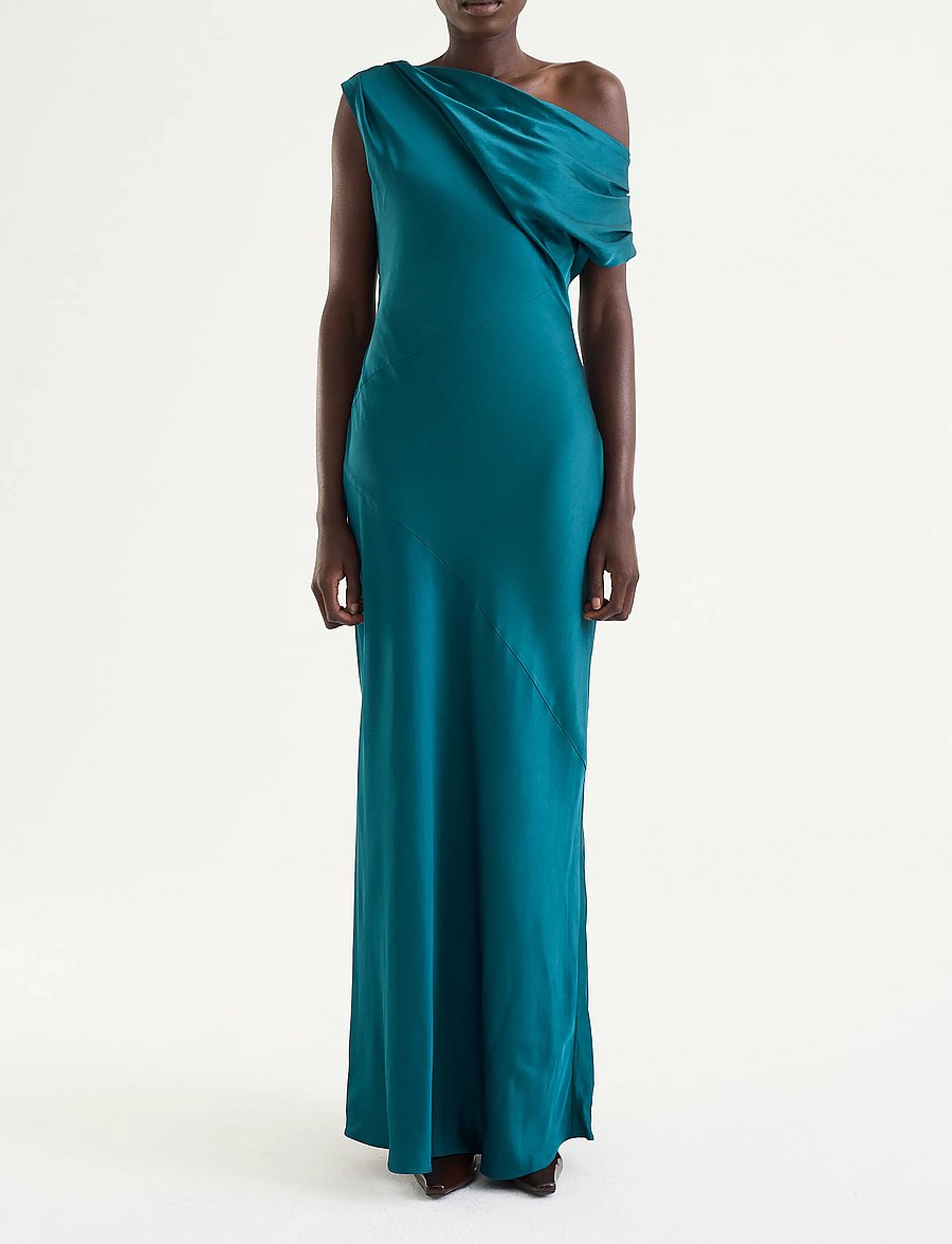 Twist & Tango - Vanessa Satin Dress - aftonklänningar - deep teal - 0
