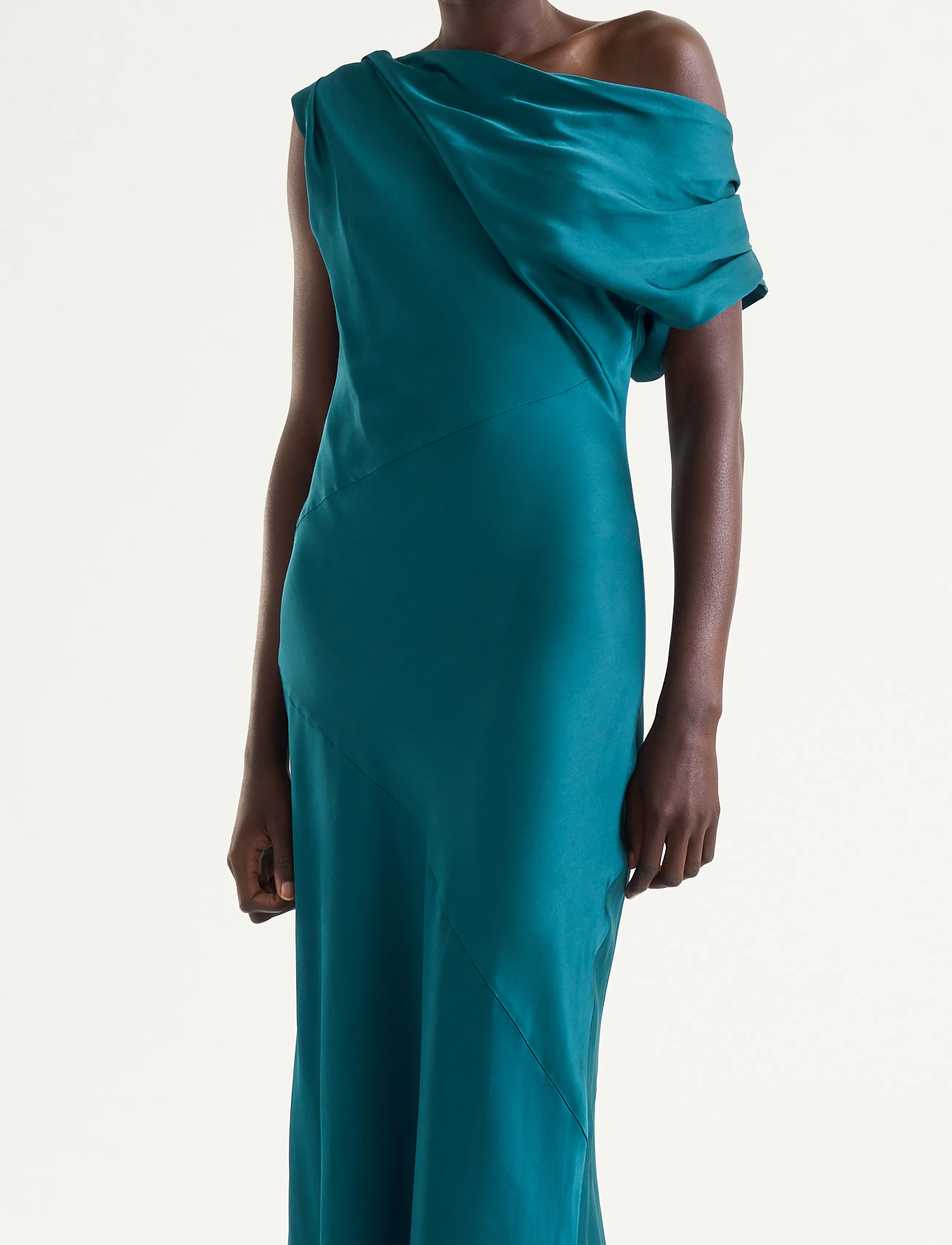 Twist & Tango - Vanessa Satin Dress - aftonklänningar - deep teal - 3