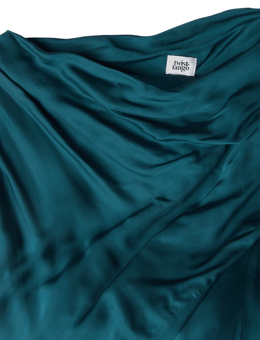 Twist & Tango - Vanessa Satin Dress - aftonklänningar - deep teal - 5