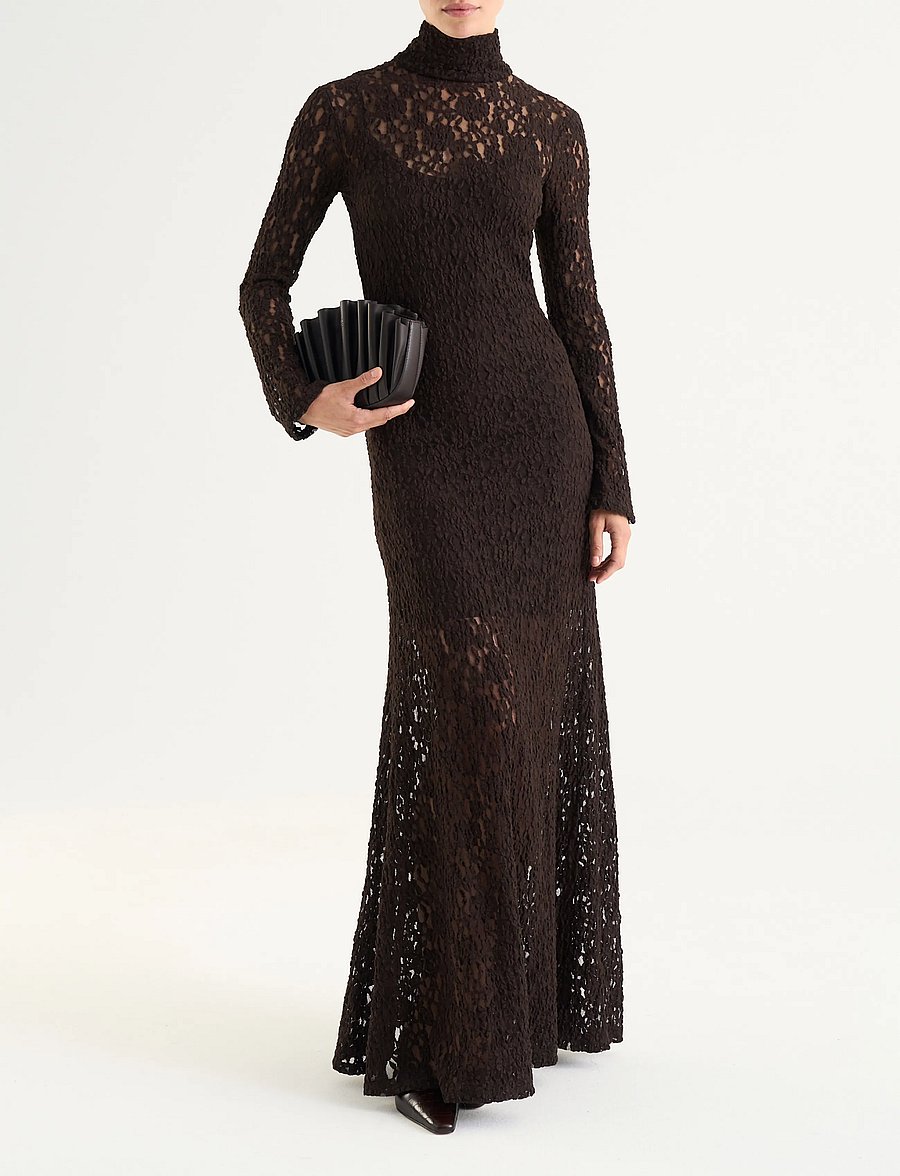 Twist & Tango - Janasia Lace Dress - pitskleidid - mocha brown - 0