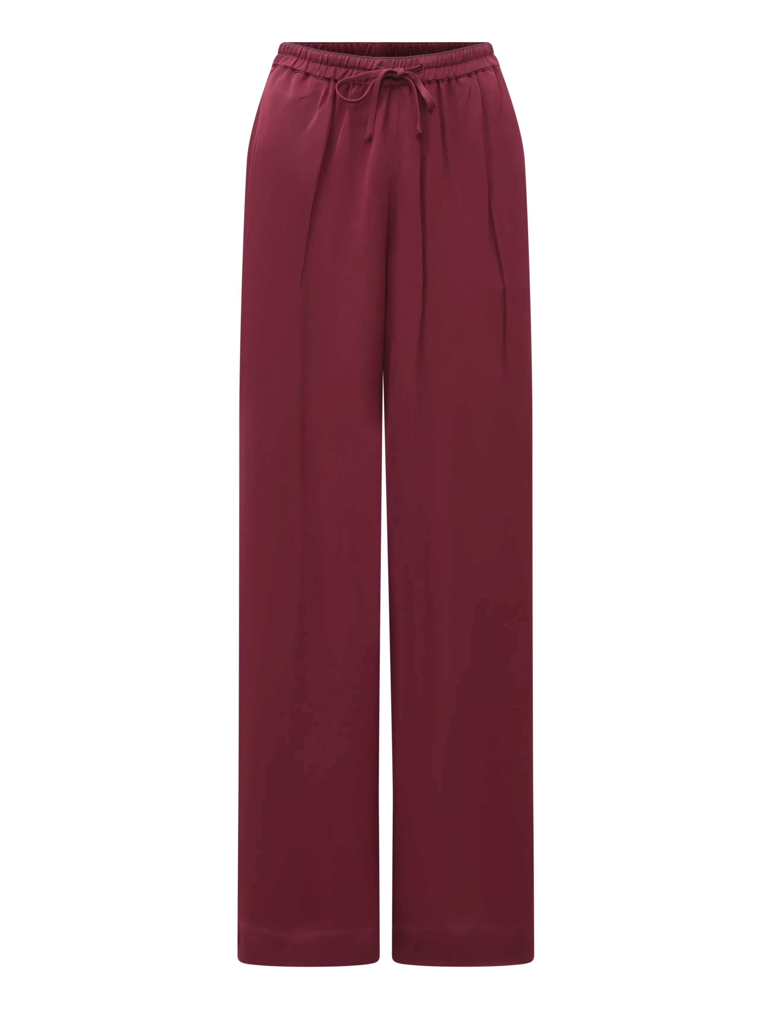 Twist & Tango Enna Satin Trousers - Laia säärega püksid - BURGUNDY / burgundy