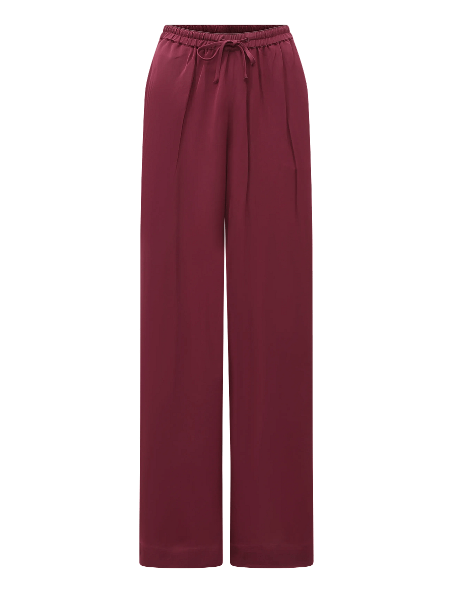 Twist & Tango - Enna Satin Trousers - hosen mit weitem bein - burgundy - 0