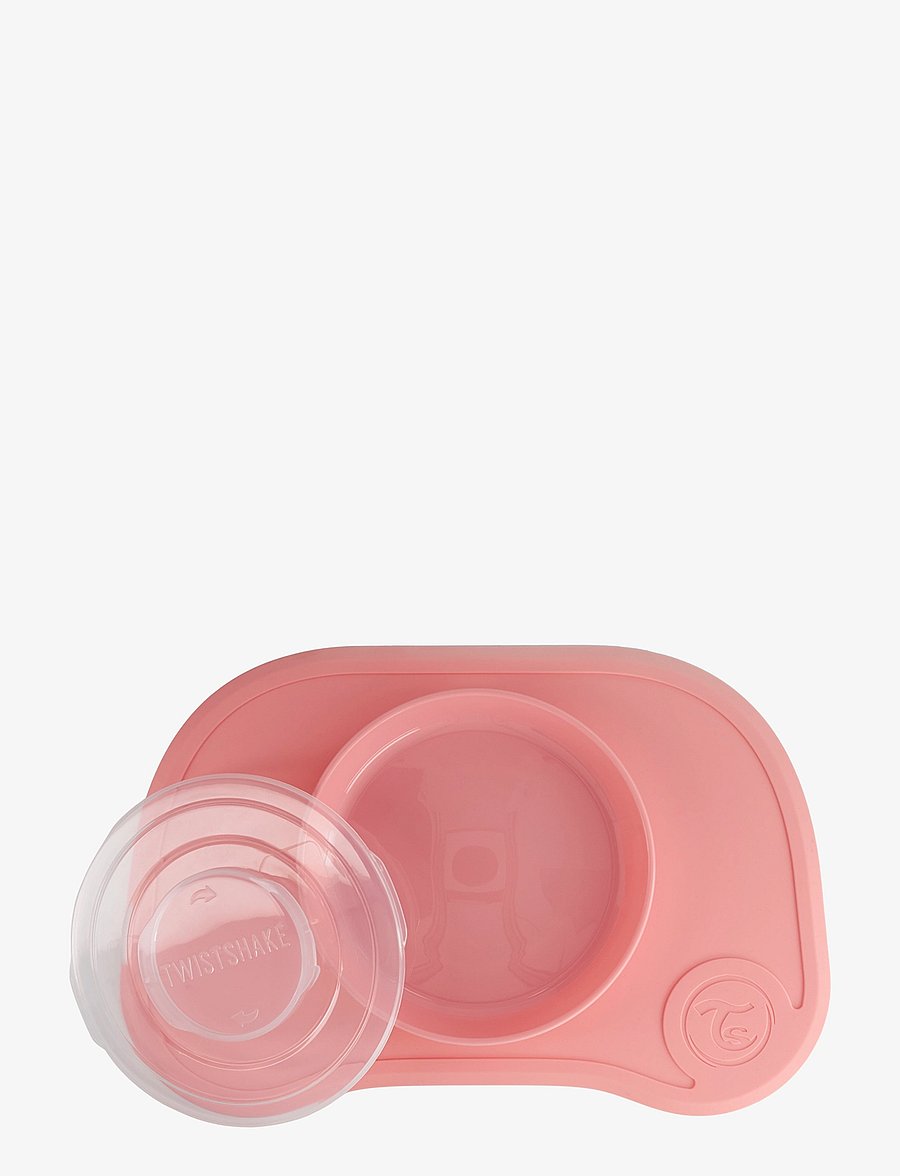 Twistshake - Twistshake Click Mat + Plate 6+m Pastel Pink - serveringssæt - pastel pink - 2