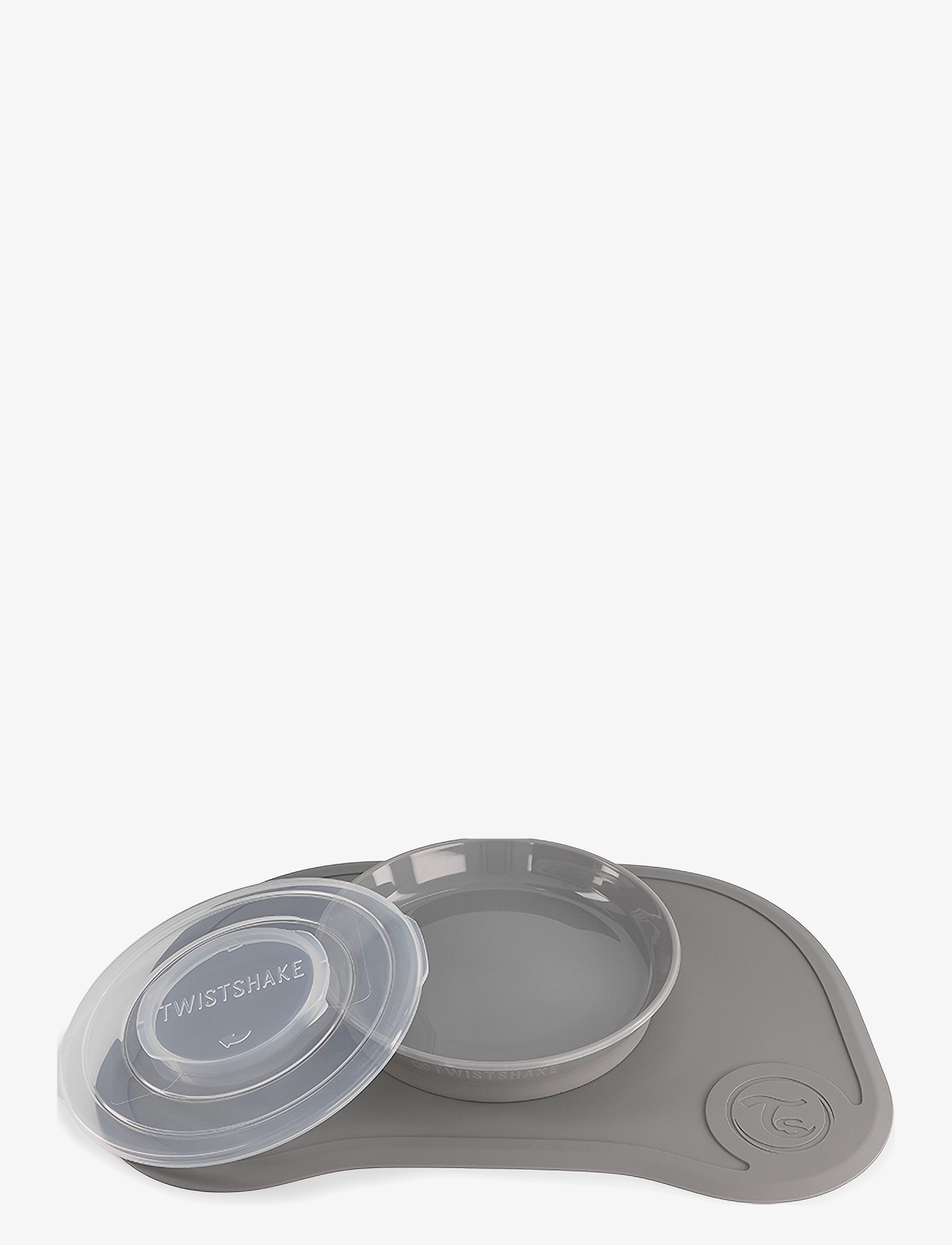 Twistshake Click Mat + Plate 6+M Pastel Grey, One Size, Plates & Bowls, Grau - Plates, Kinder