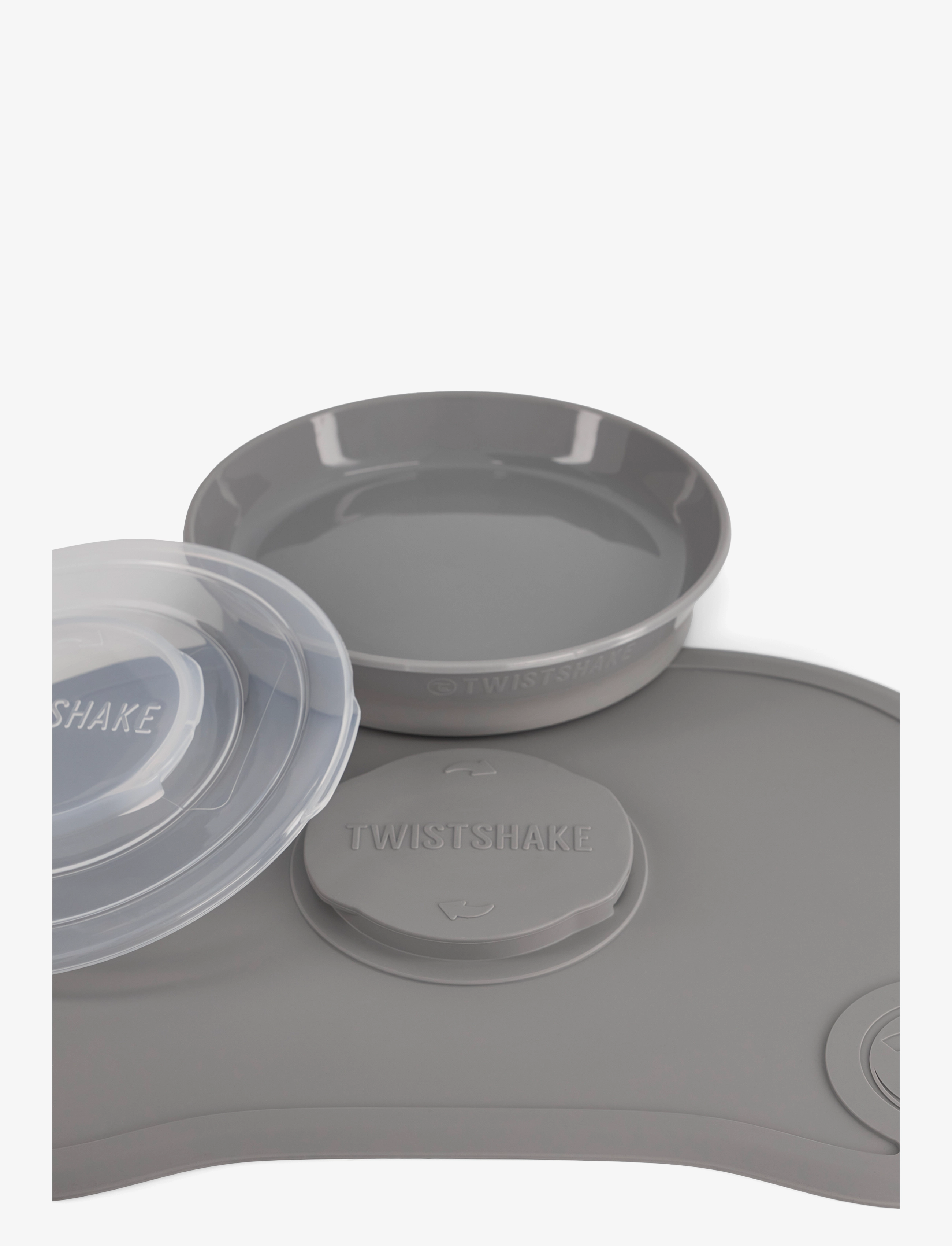 Twistshake - Twistshake Click Mat + Plate 6+m Pastel Grey - serveringsset - pastel grey - 1