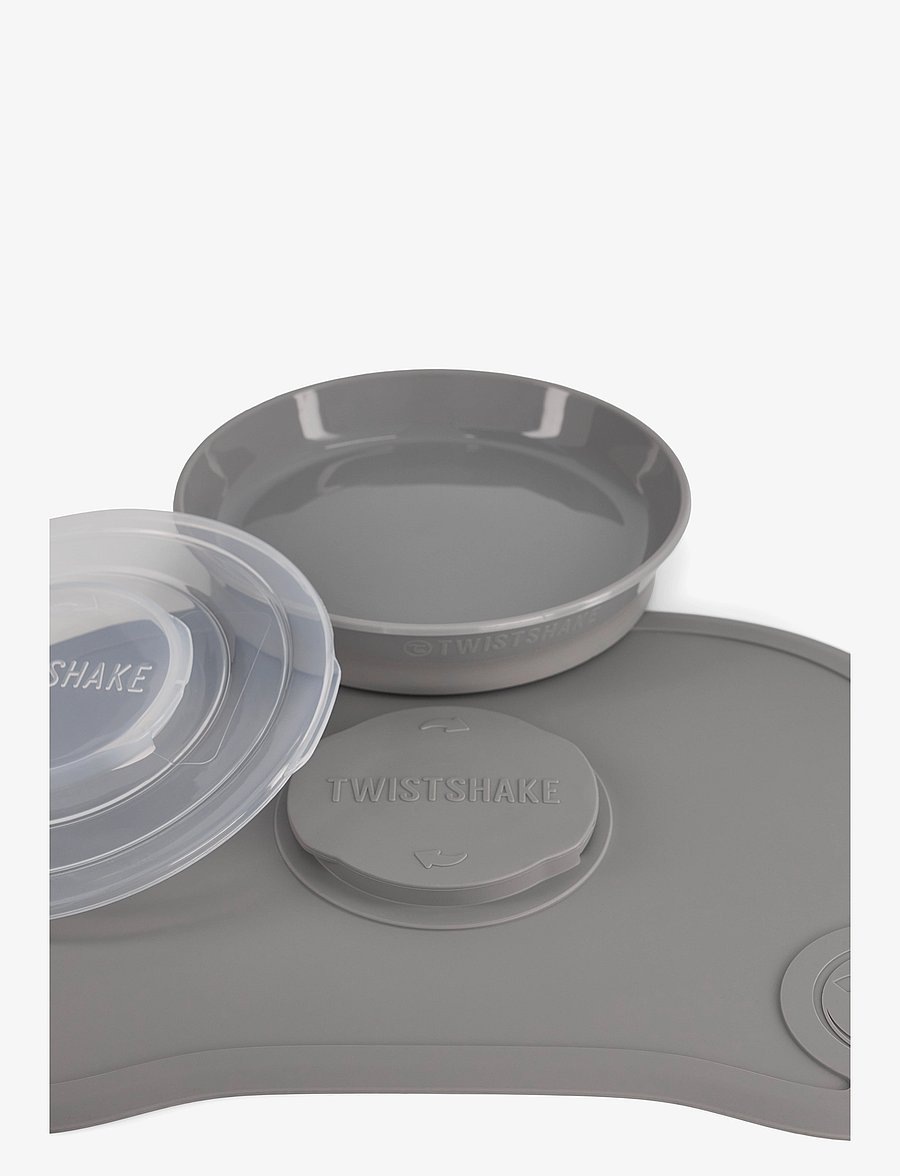 Twistshake - Twistshake Click Mat + Plate 6+m Pastel Grey - barneserviser - pastel grey - 1