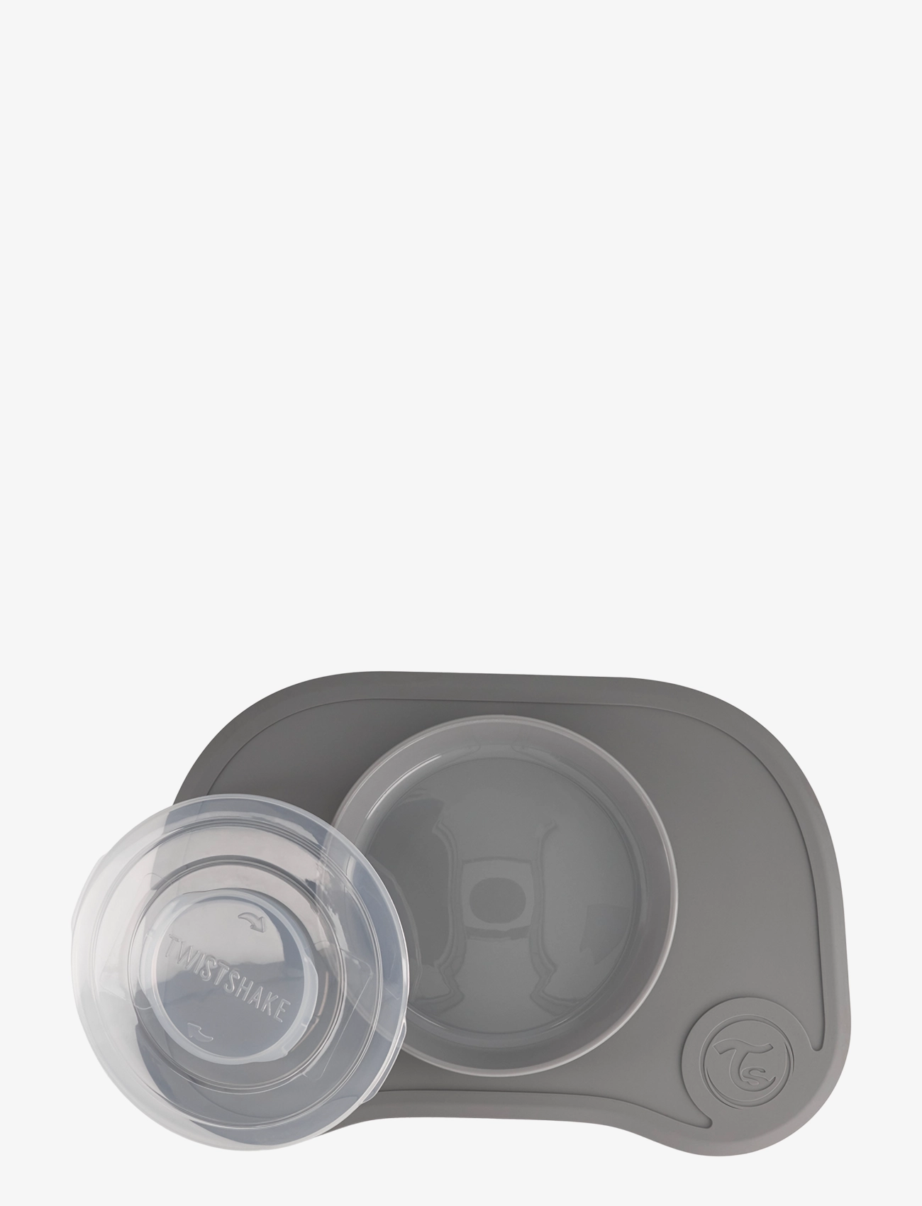 Twistshake - Twistshake Click Mat + Plate 6+m Pastel Grey - serveringsset - pastel grey - 2