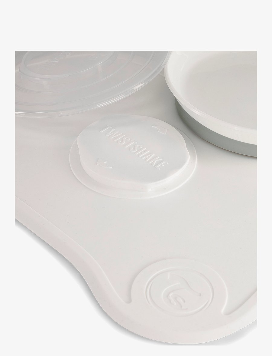 Twistshake - Twistshake Click Mat + Plate 6+m White - Õhtusöögikomplektid - white - 1