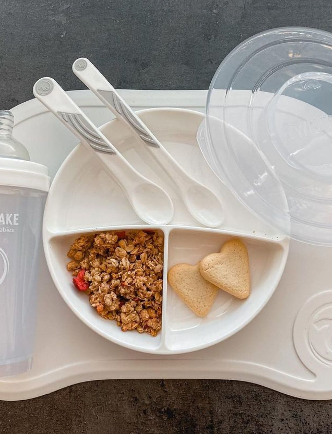 Twistshake Divided Plate, One Size, Plates & Bowls, Weiß - Plates, Kinder