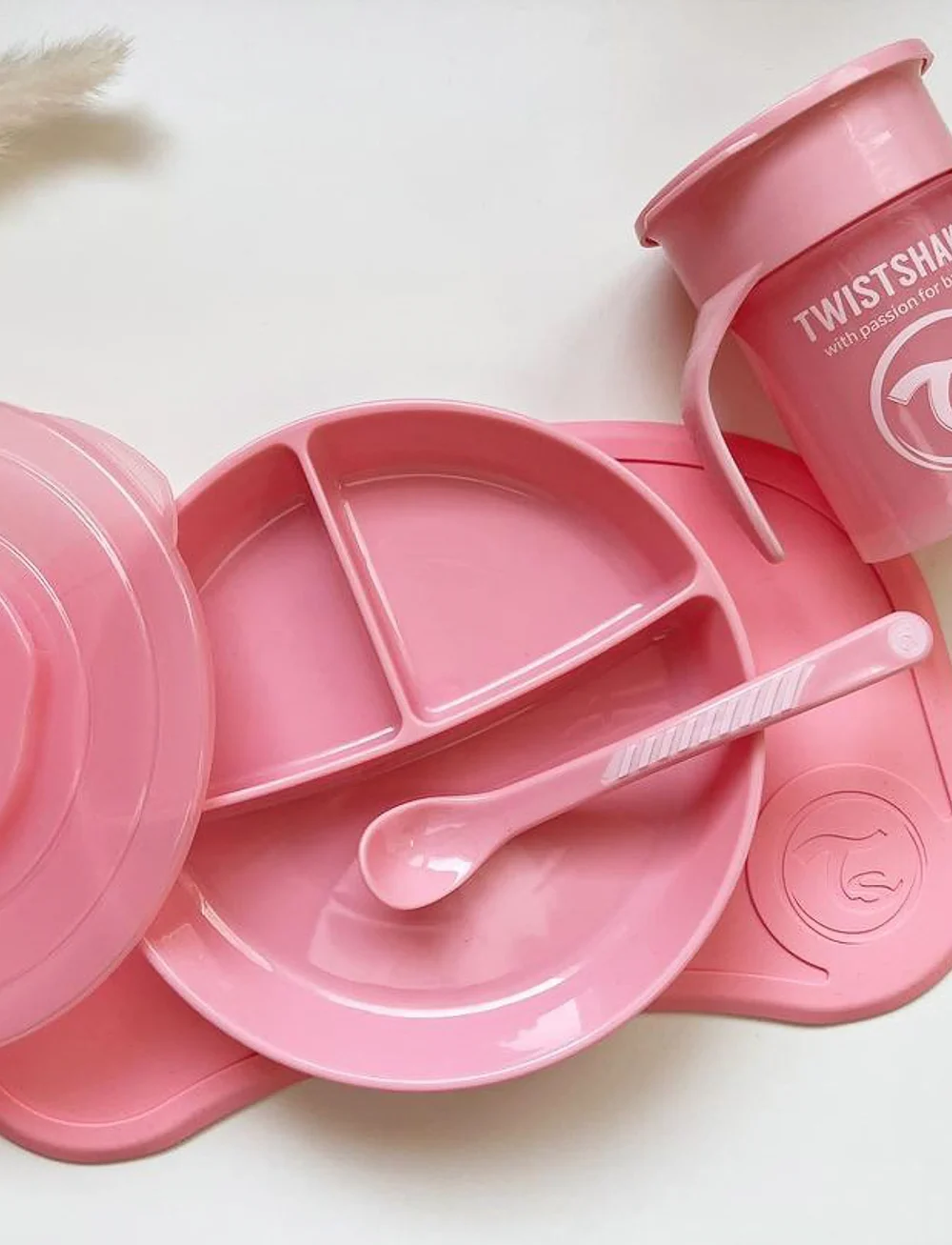 Twistshake - Twistshake Feeding Spoon - serveringssæt - pastel pink - 1