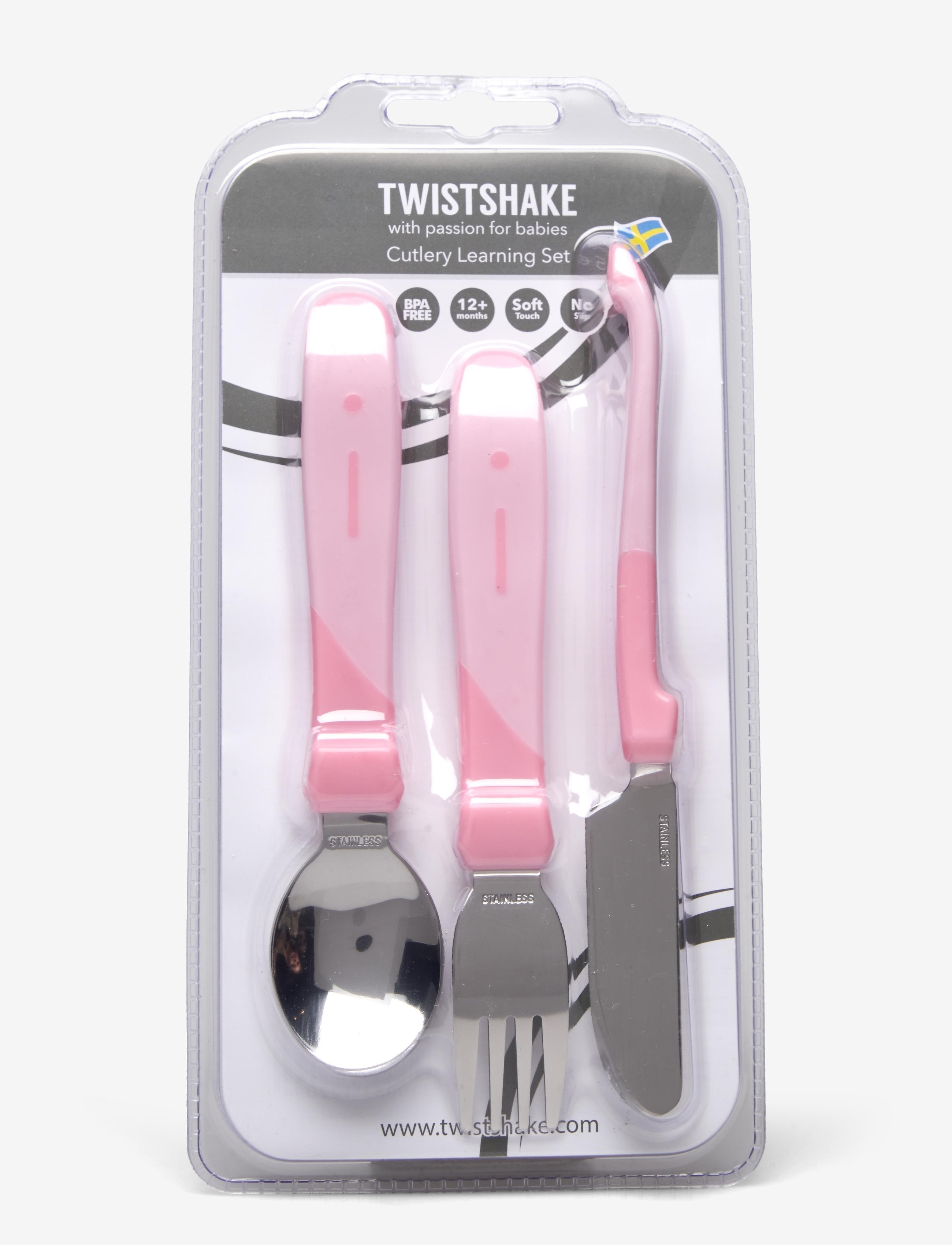 Twistshake Twistshake Learn Cutlery Stainless Steel - Füttern - PASTEL PINK / pink/rose