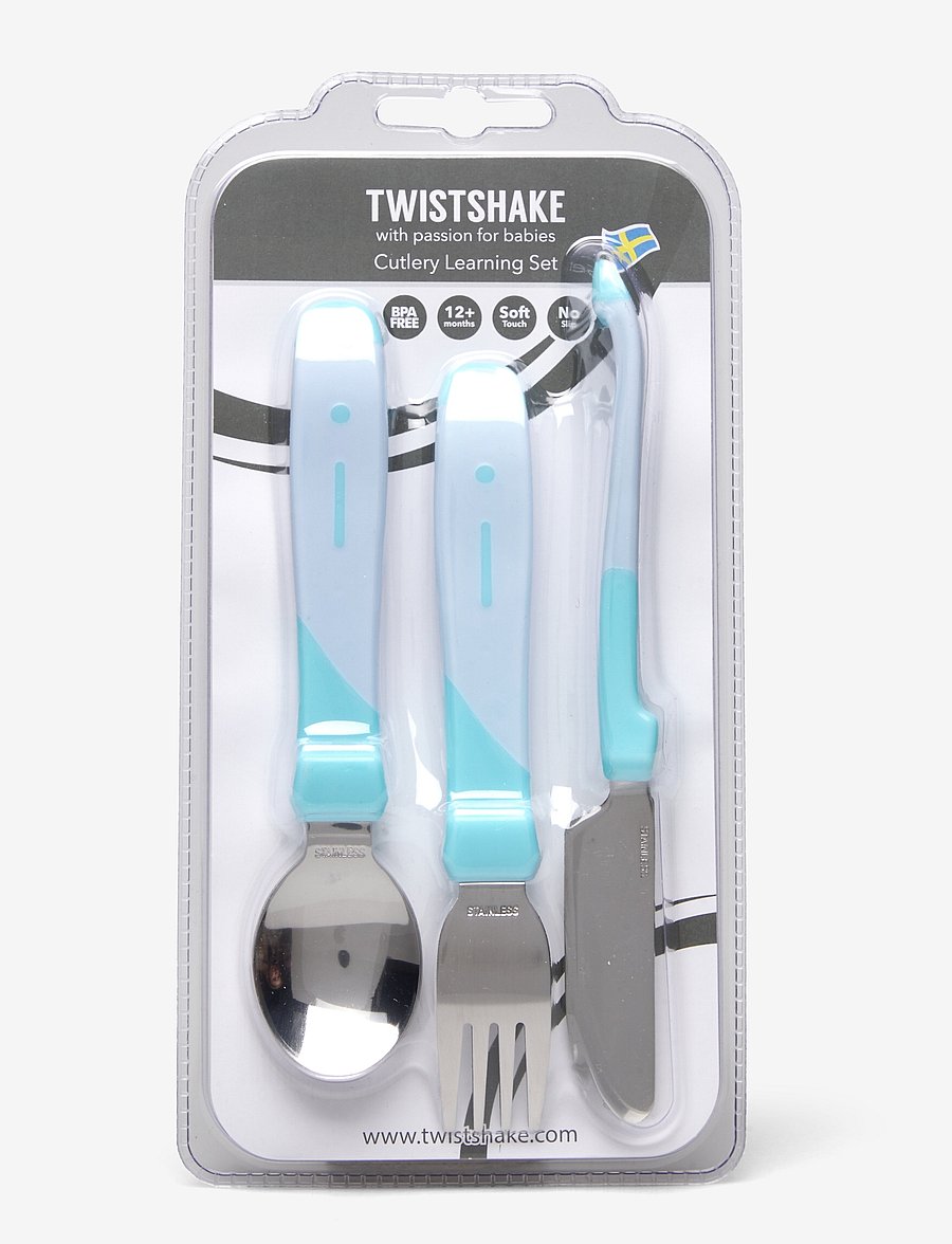 Twistshake - Twistshake Learn Cutlery Stainless Steel - essgeschirr - pastel blue - 0