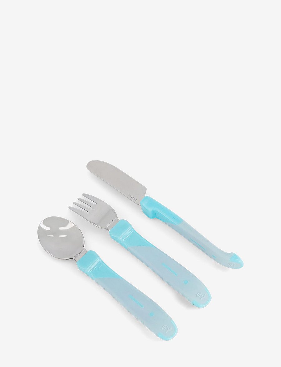 Twistshake - Twistshake Learn Cutlery Stainless Steel - essgeschirr - pastel blue - 1