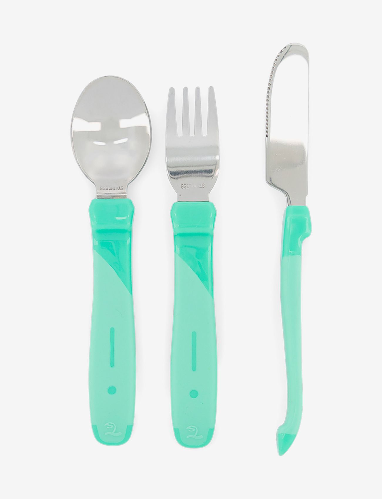 Twistshake Twistshake Learn Cutlery Stainless Steel 12+m Pastel Green - Babyprodukte - GREEN / green