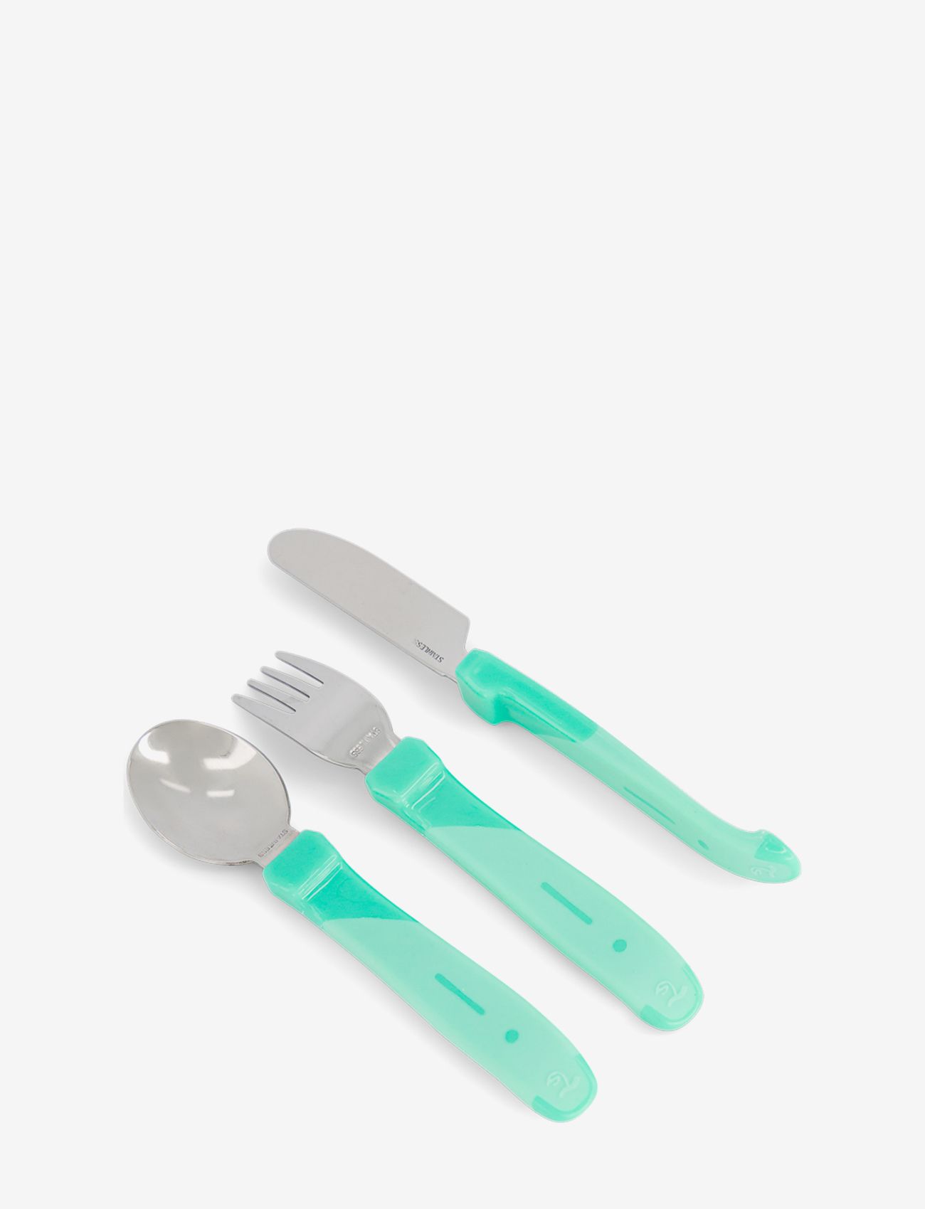 Twistshake - Twistshake Learn Cutlery Stainless Steel 12+m Pastel Green - vaisselle - green - 1