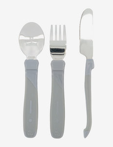 Twistshake Learn Cutlery Stainless Steel 12+m Pastel Grey, Twistshake