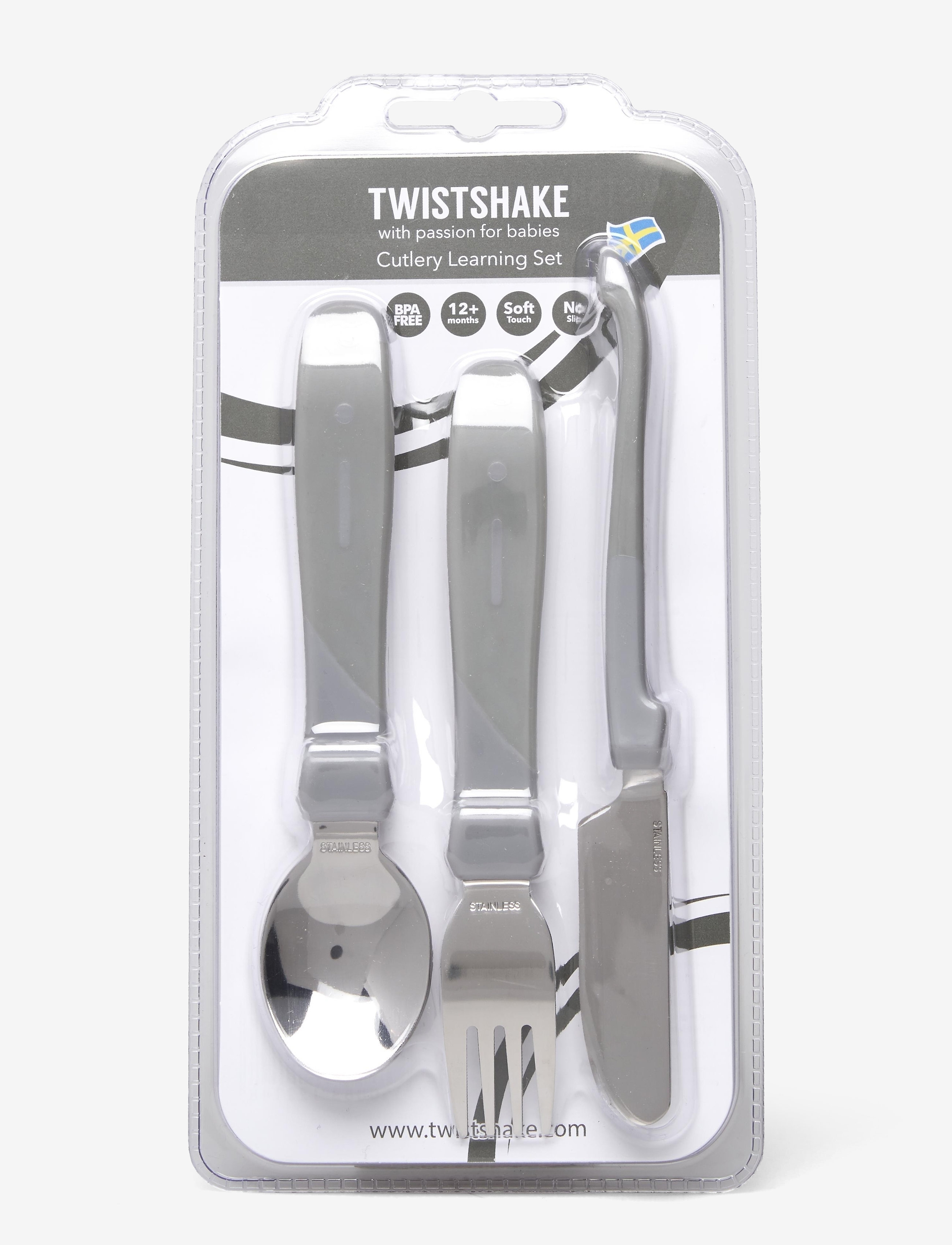 Twistshake Twistshake Learn Cutlery Stainless Steel - Twistshake - PASTEL GREY / grey