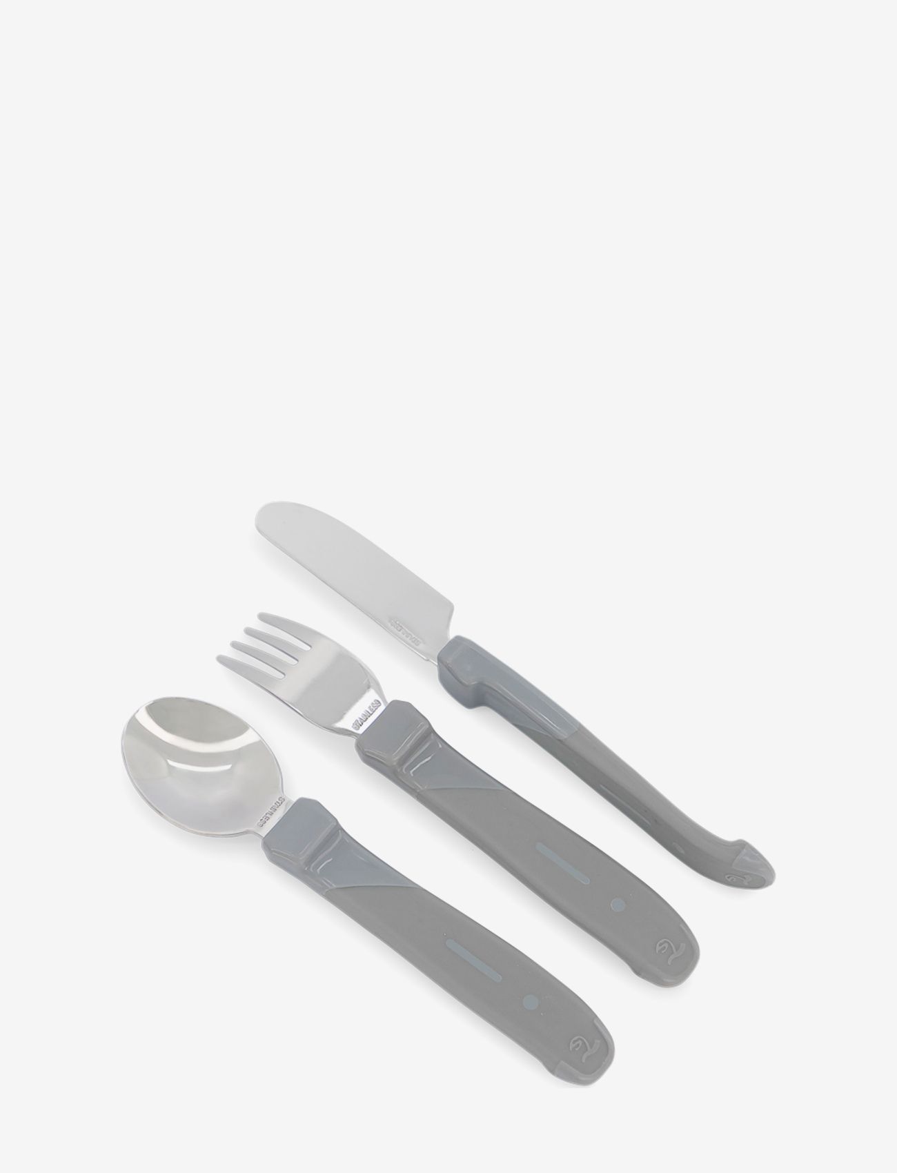 Twistshake - Twistshake Learn Cutlery Stainless Steel - indų komplektai - pastel grey - 2